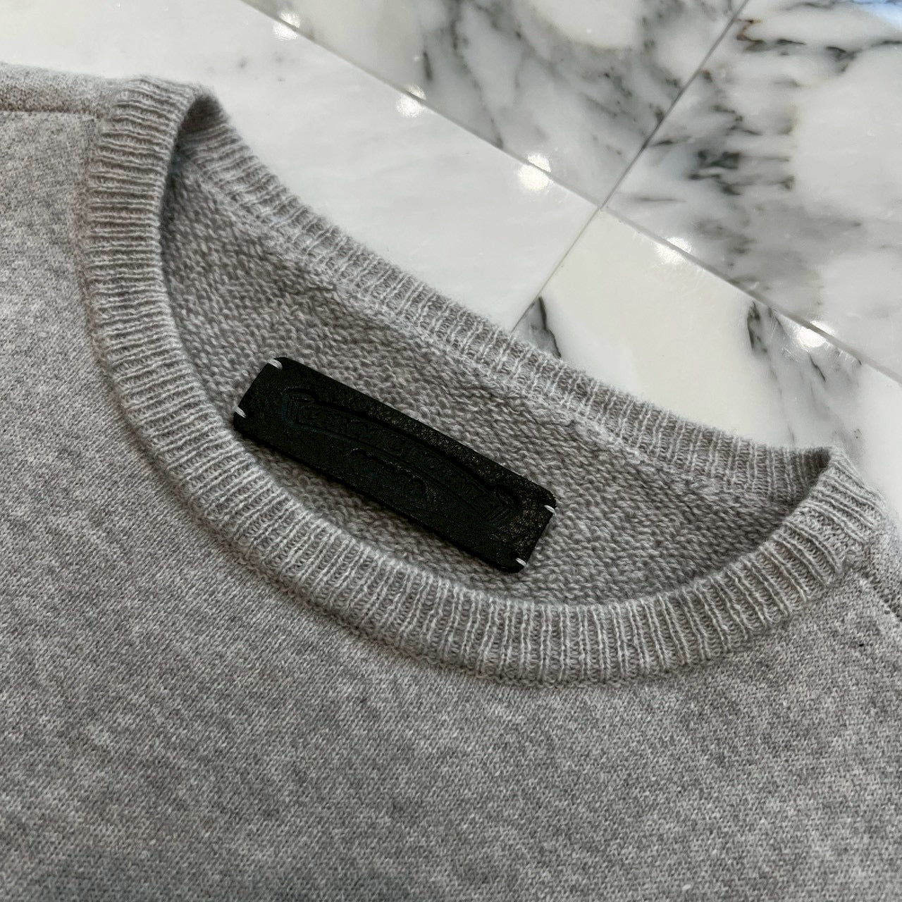 CHROME HEARTS YNOT ARM LOGO EMBROIDERY CASHMERE KNIT SWEATER Size M クロムハーツ ワイノット 袖ロゴ刺繍 カシミアニット セーター サイズM