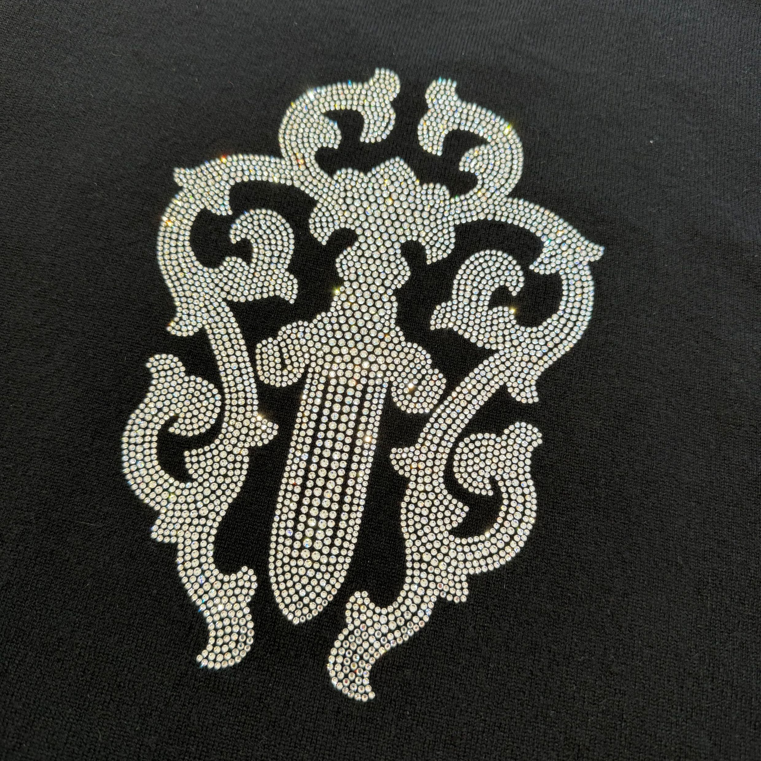 CHROME HEARTS Y NOT Rhinestone Vine Dagger Cashmere Sleeveless Tee Size XL クロムハーツ ワイノット ラインストーン ヴァインダガー カシミヤ ノースリーブ Tシャツ サイズXL