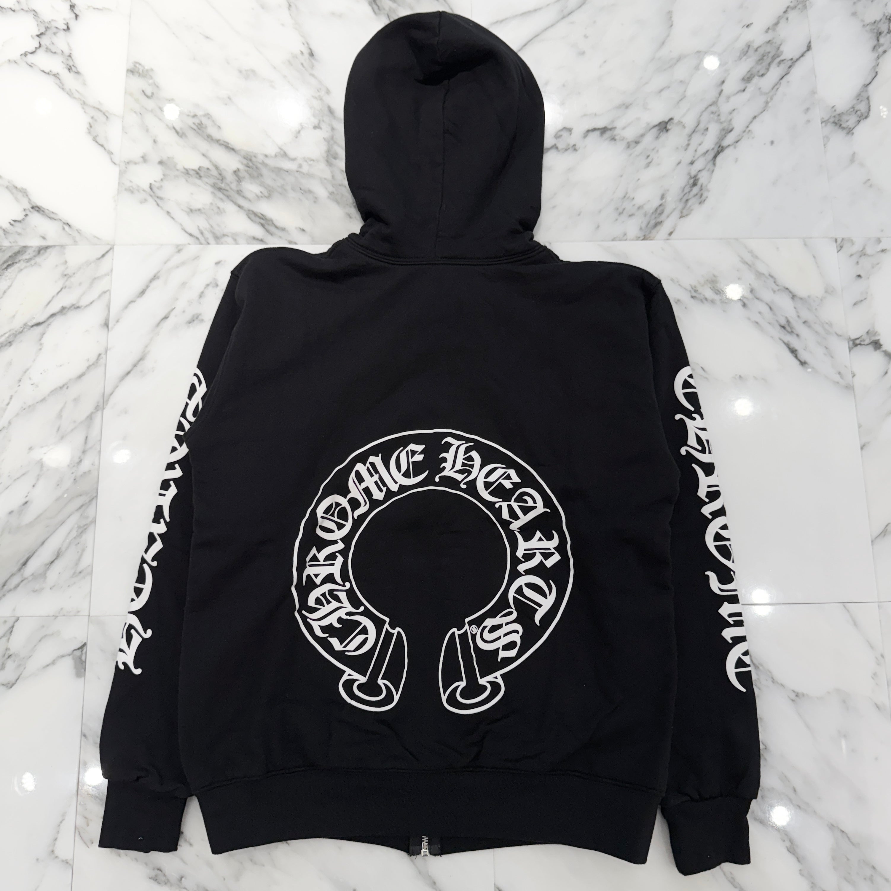 CHROME HEARTS Hooded Fuck You Horseshoe Zip-Up Hoodie Size S クロムハーツ フーデッド ファックユー ホースシュー ジップアップフーディ サイズS