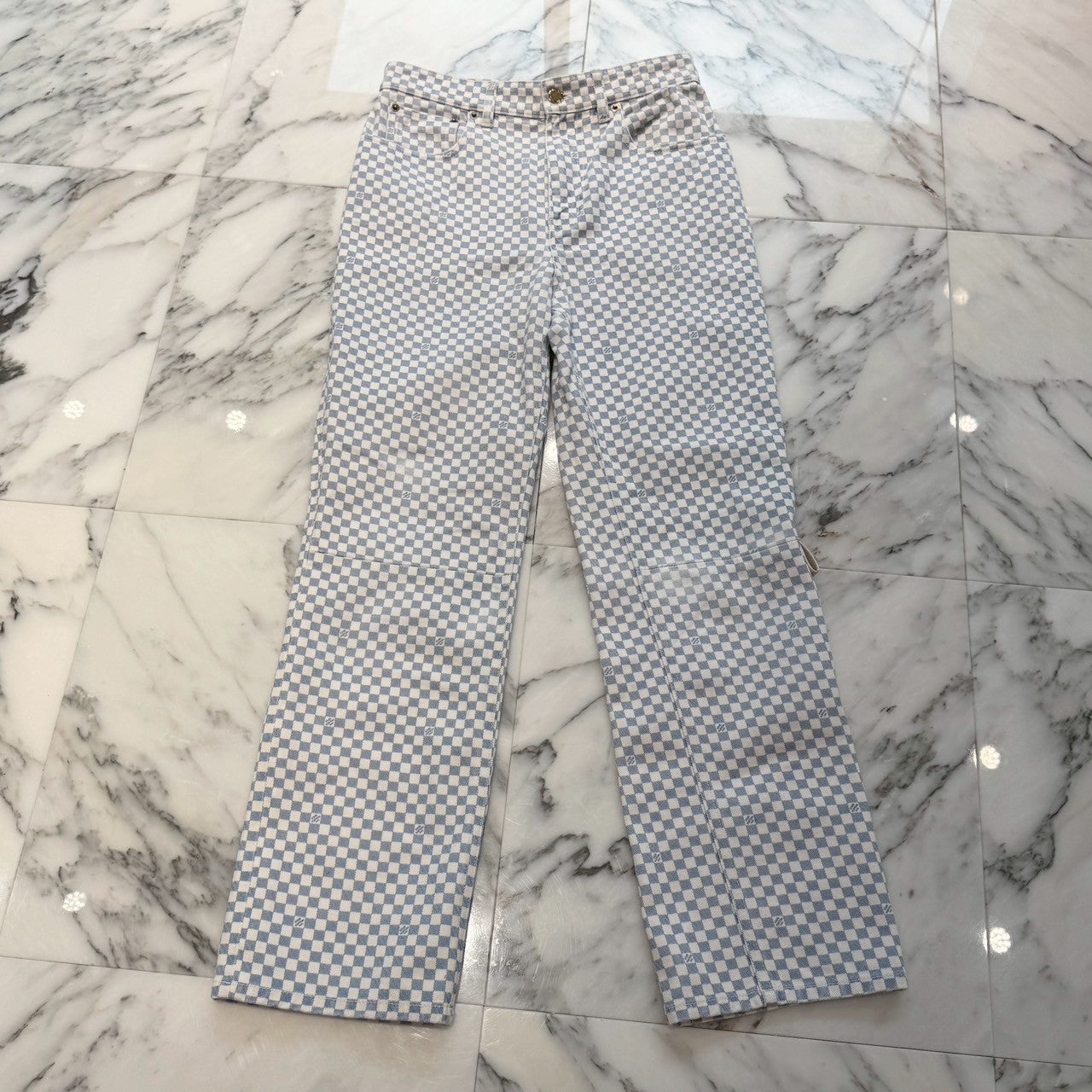 LOUIS VUITTON 2023SS Damier Carpenter Jeans 1AFOKQ Size 36 ルイヴィトン ダミエカーペンタージーンズ サイズ36