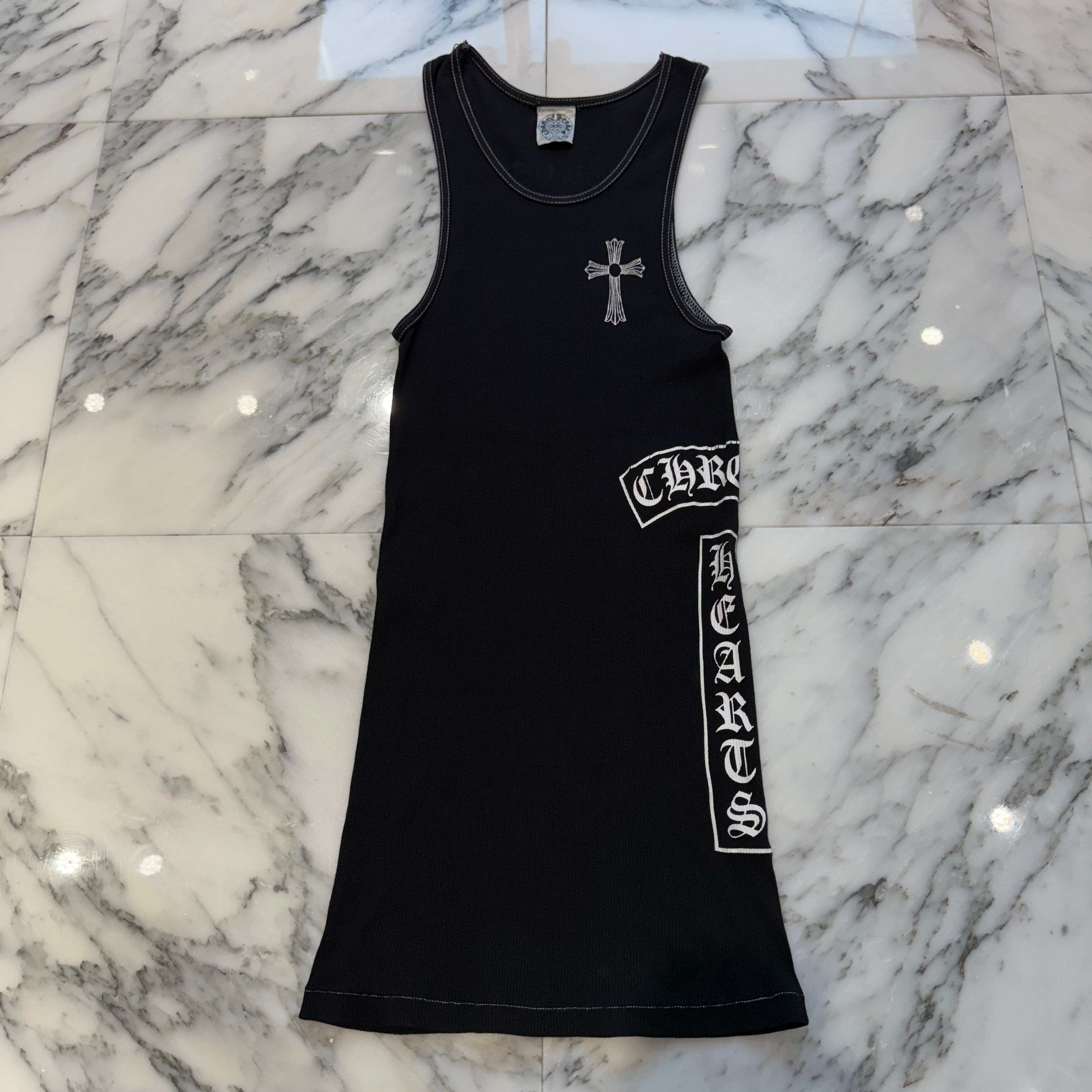 CHROME HEARTS CH Cross Side Vertical Logo Fuck You Tank Top Size M クロムハーツ CHクロス サイド ヴァーティカルロゴ ファックユー タンクトップ サイズM