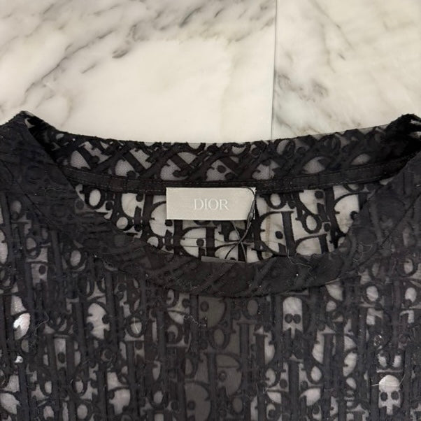 DIOR 2021SS Oblique See-Through T-Shirt 923J615A0537 Size M