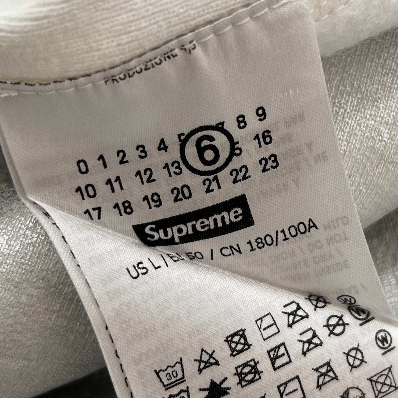 Supreme × MM6 Maison Margiela 2024SS Foil Box Logo Pullover Hoodie Size L シュプリーム × MM6 メゾンマルジェラ ホイル ボックスロゴ プルオーバーフーディ サイズＬ