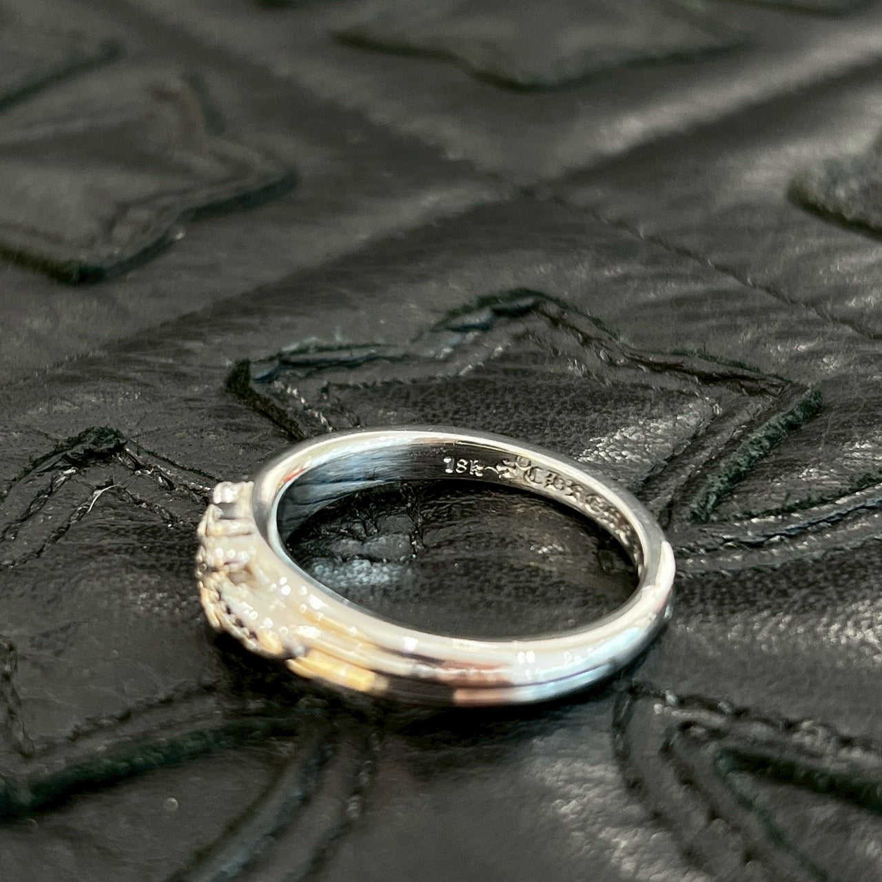 CHROME HEARTS 18KWG Baby Classic Dagger Ring Pave Blue Sapphire Size 16.5号 クロムハーツ 18KWG ベイビークラシック ダガーリング パヴェブルーサファイア サイズ16.5号