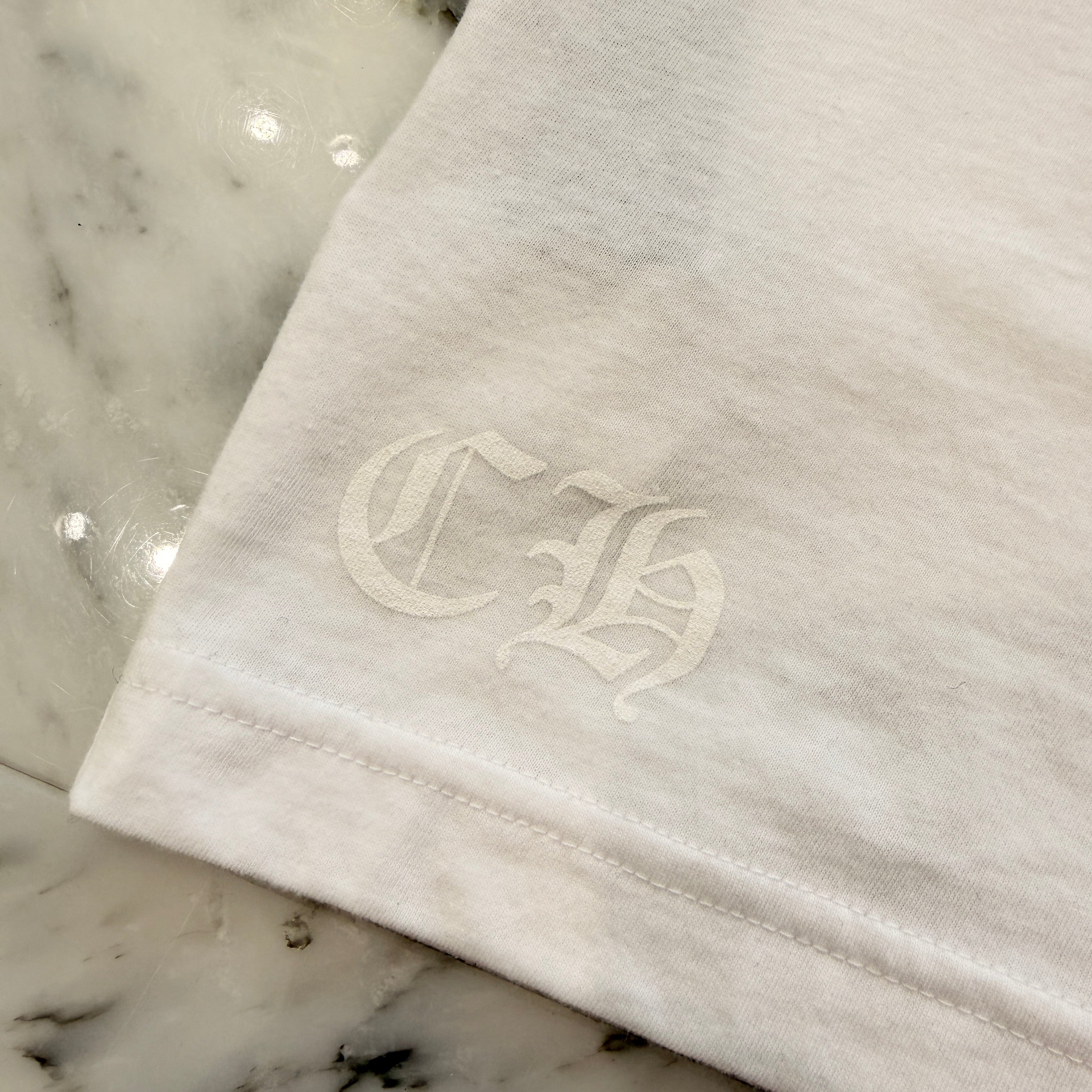 CHROME HEARTS 2025SS Old English Neck Logo Neon Blue Tee Size L クロムハーツ オールドイングリッシュ ネックロゴ ネオンブルー Tシャツ サイズL