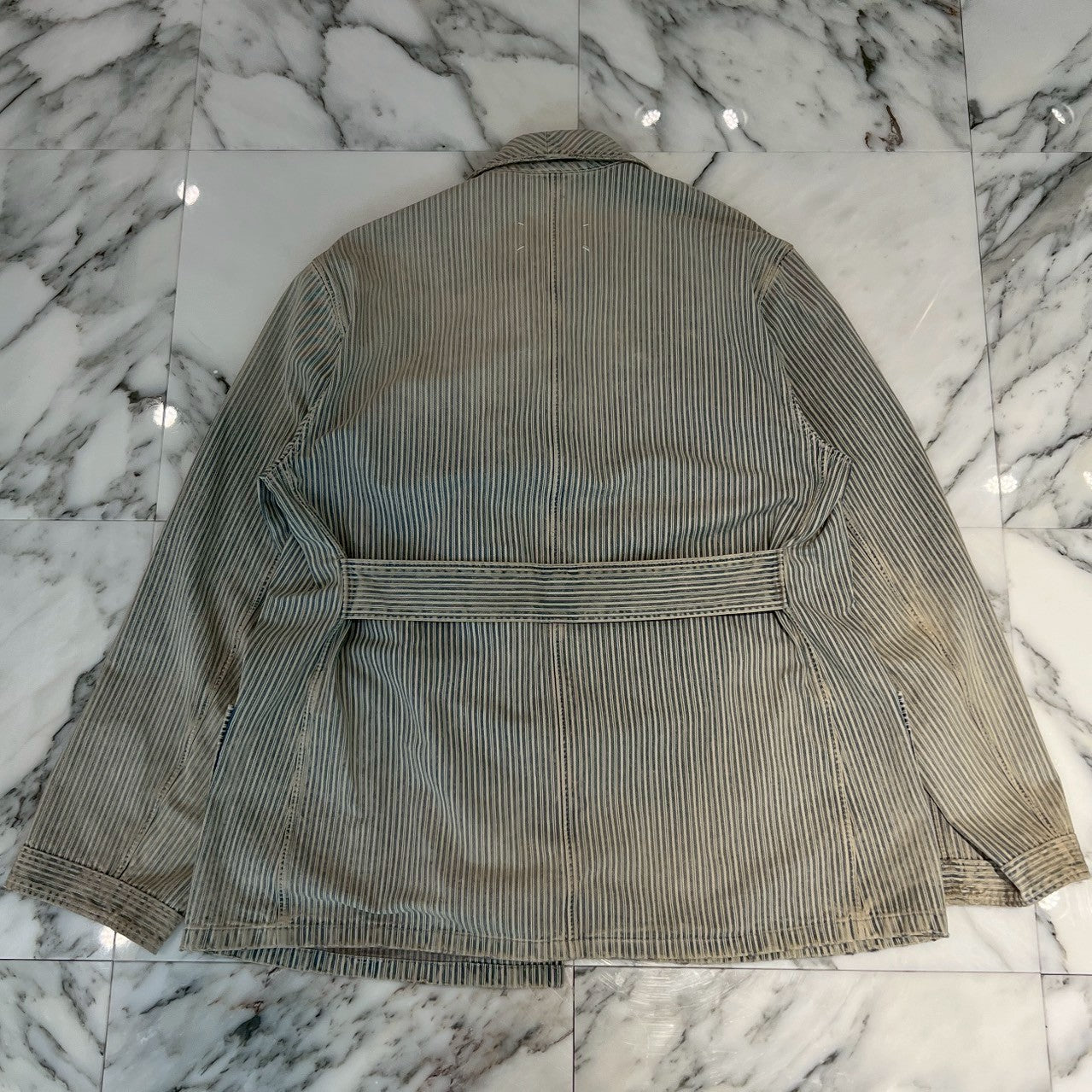 Maison Margiela Striped Washed Effect Jacket 2021SS S50DL0457 S30738 Size 39 メゾンマルジェラ ストライプウォッシュドエフェクトジャケット サイズ39