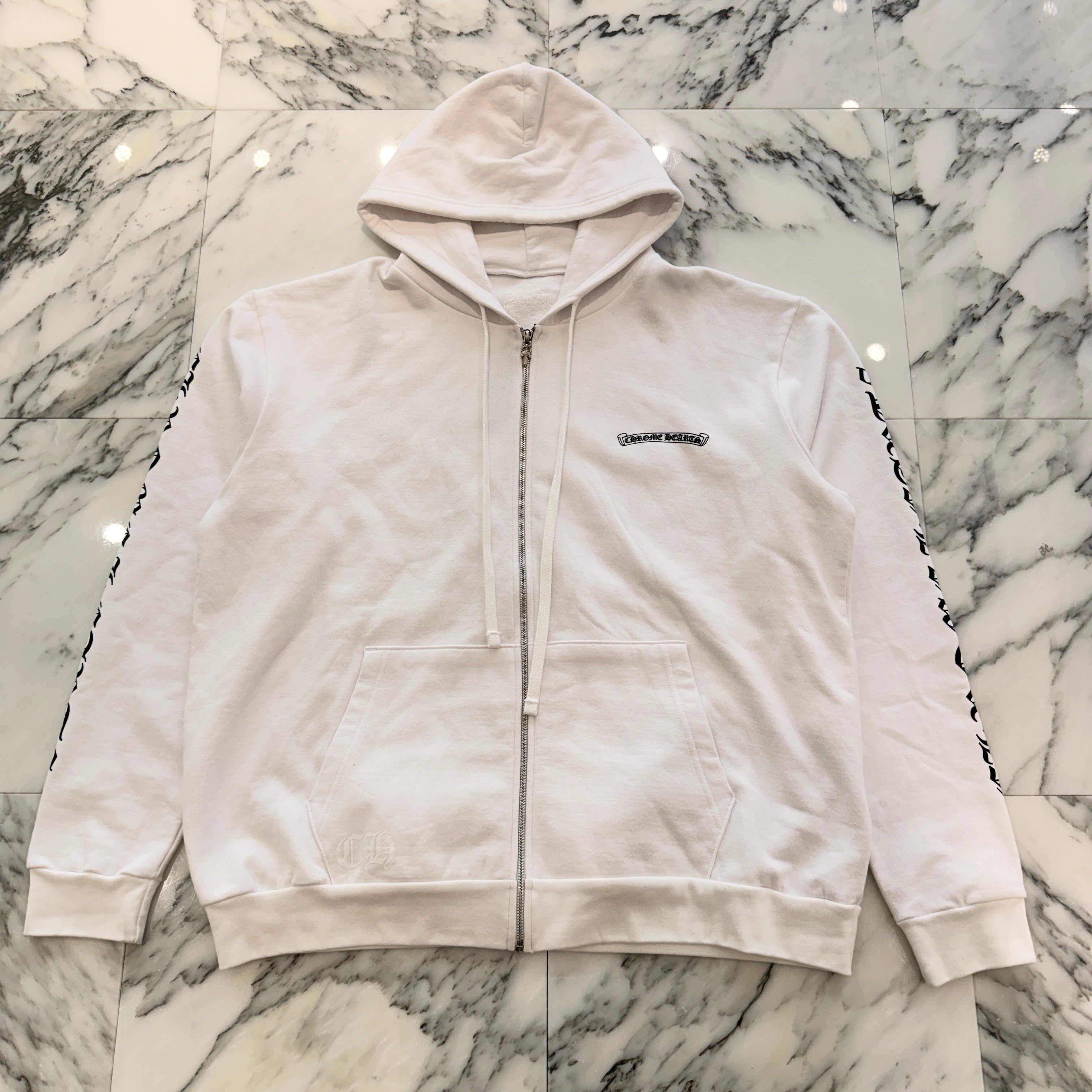 CHROME HEARTS Back Scroll Label Logo Zip Up Hoodie Size XL クロムハーツ バックスクロールラベルロゴジップアップフーディ サイズXL