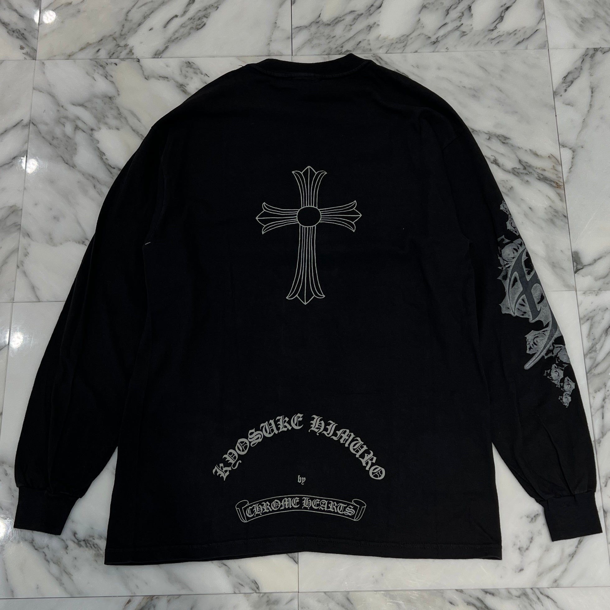 CHROME HEARTS × KYOSUKE HIMURO Back CH Cross Arm Logo Long Sleeve Tee Size M クロムハーツ × 氷室 京介 バックCHクロス アームロゴ ロングスリーブ Tシャツ サイズM