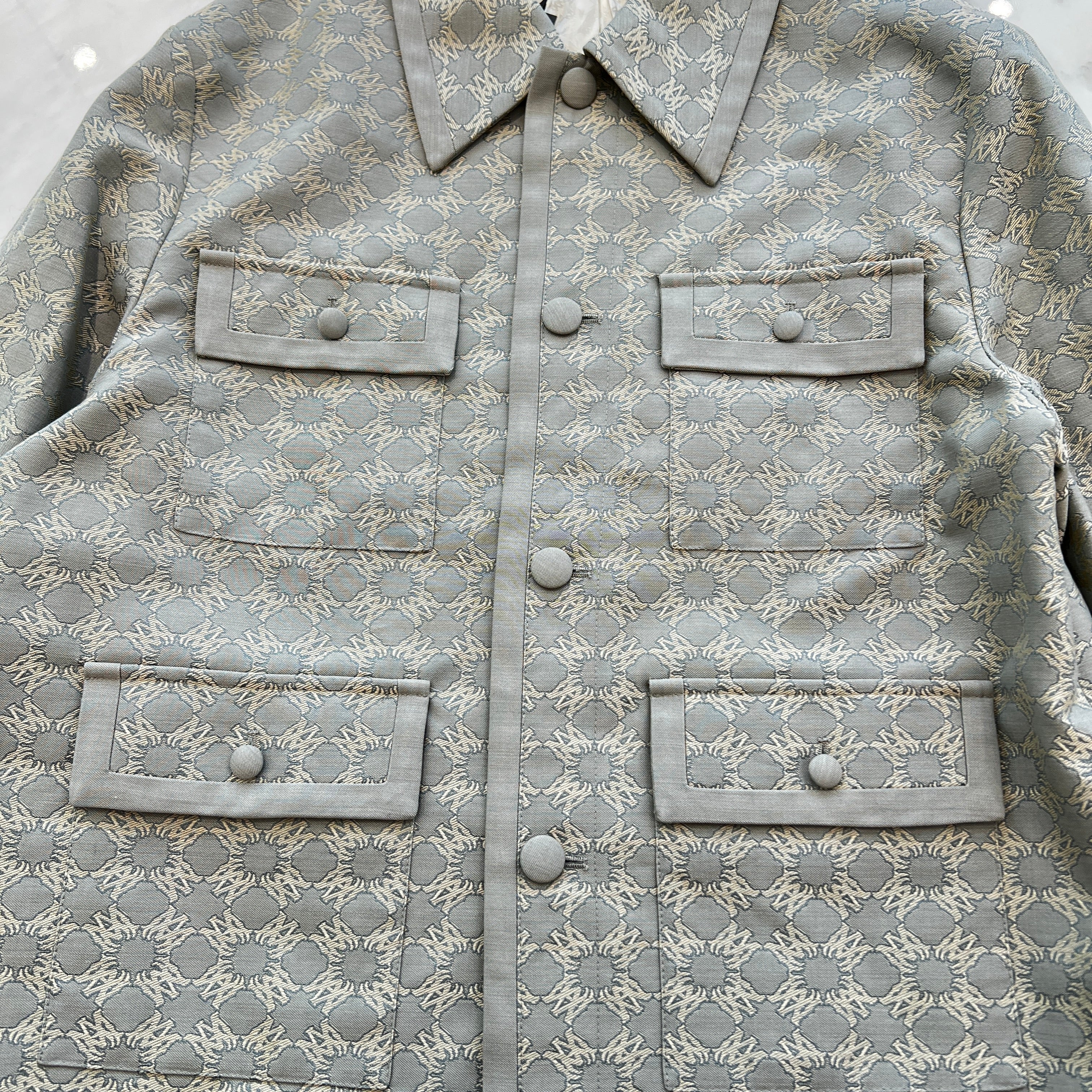 AMIRI 2025SS Monogram Print Buttoned Jacket AMOUBN1072 Size 50 アミリ モノグラム プリント ボタン ジャケット サイズ50
