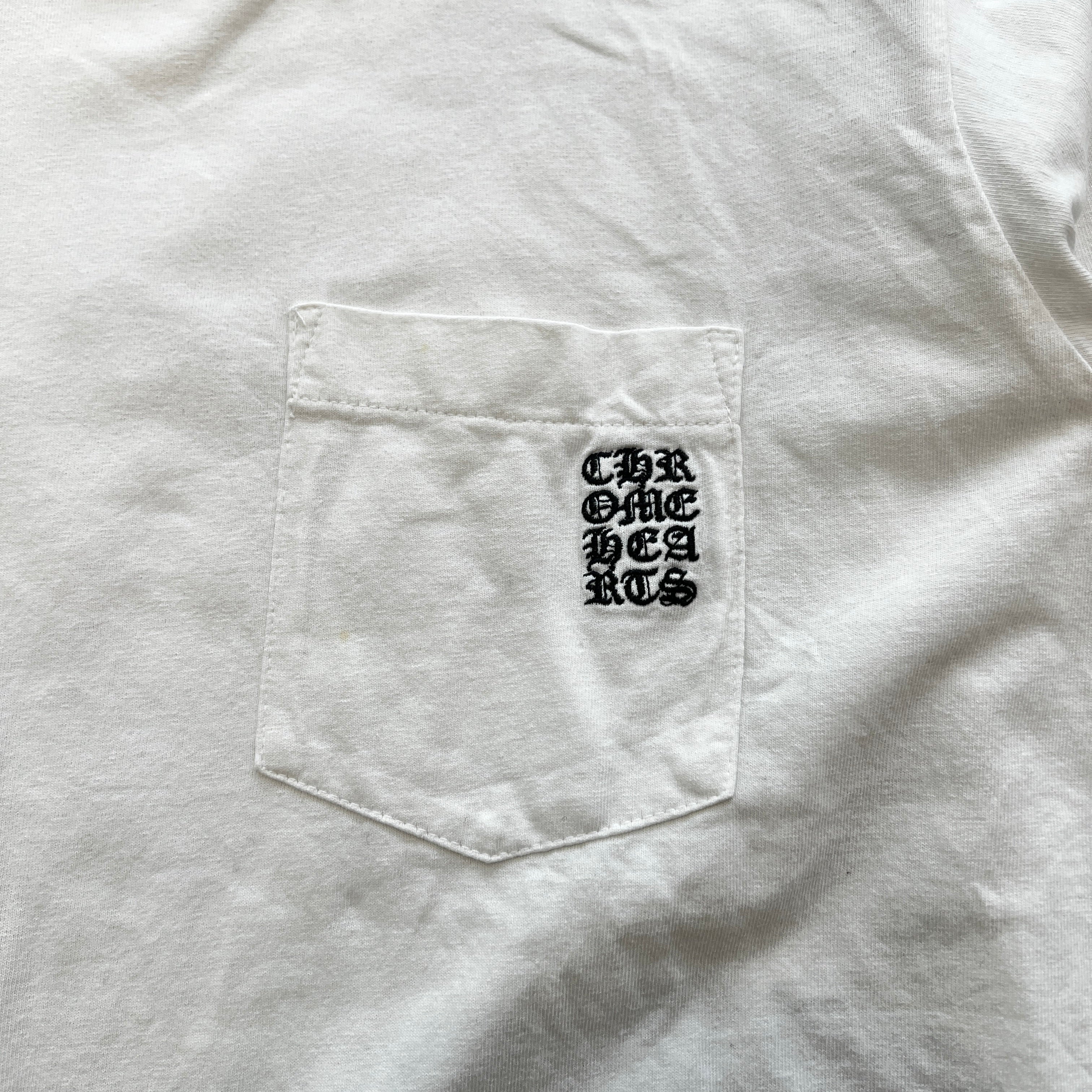 CHROME HEARTS Y NOT Vertical Logo Cross Embroidery Long Sleeve Tee Size L クロムハーツ ワイノット バーティカルロゴ クロス刺繍 ロングスリーブTシャツ サイズL