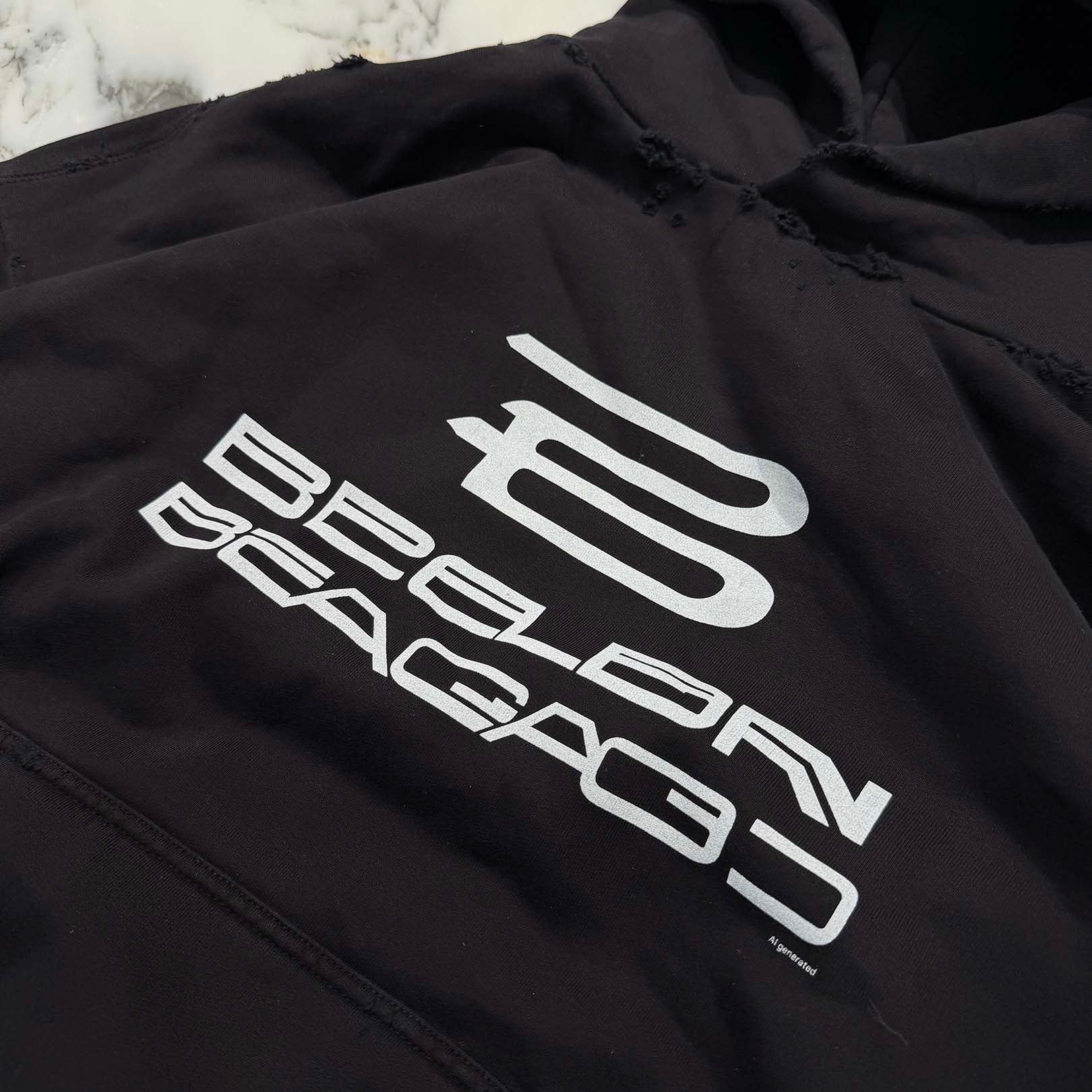 BALENCIAGA 2024SS AI GENERATED Medium Fit Pullover Hoodie 767877 TQVF9 Size XL バレンシアガ AI ジェネレイト ミディアムフィット プルオーバーフーディ サイズXL