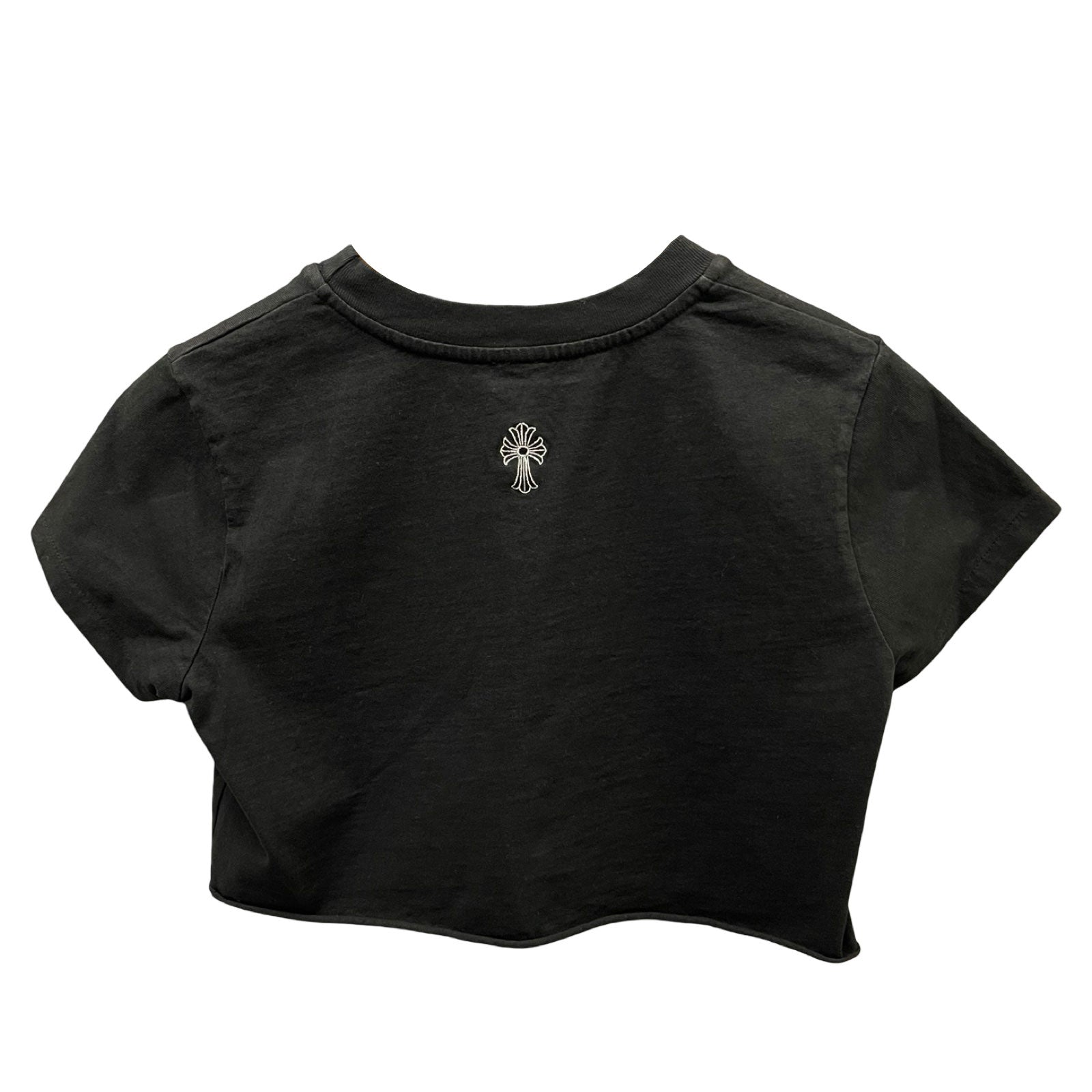 CHROME HEARTS Y NOT Script Logo Cropped Short Sleeve T-Shirt Size M