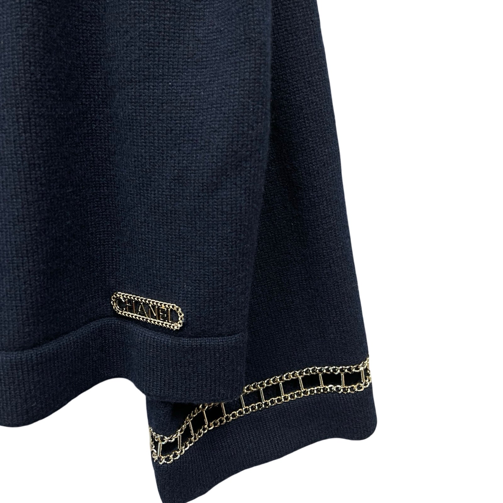 CHANEL 2020AW Cashmere Chain Boat Neck Sweater P62947K48455 Size 48