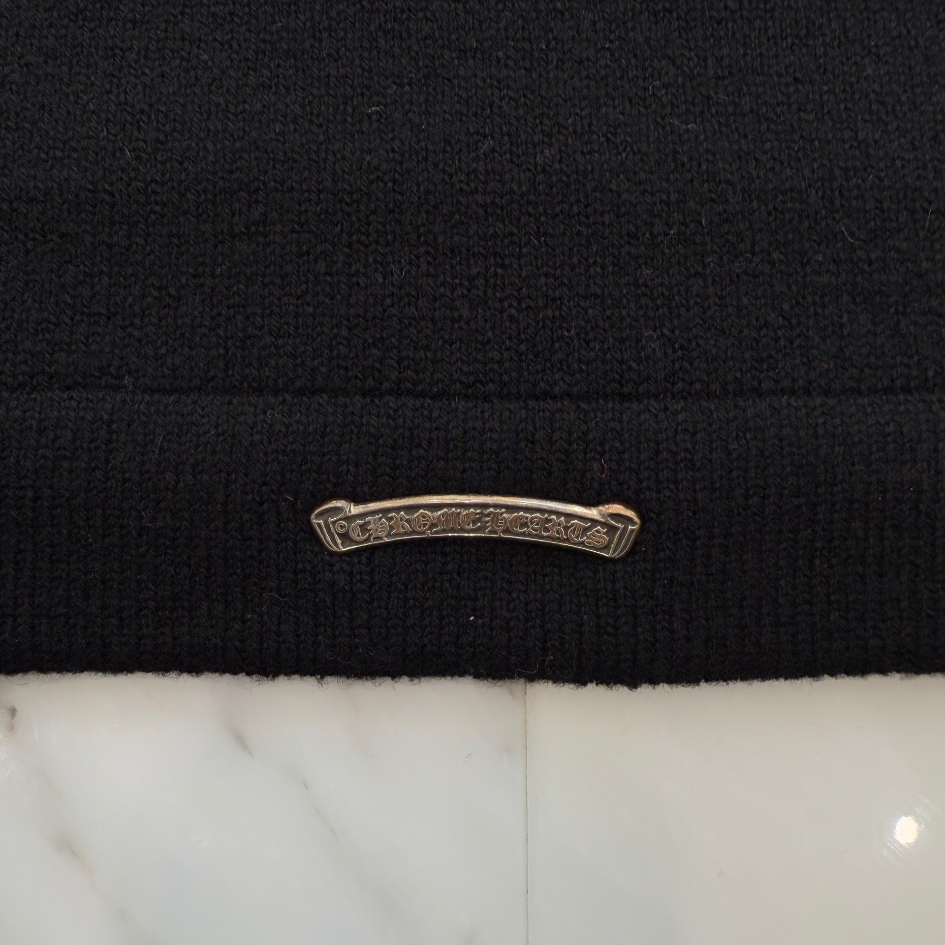 CHROME HEARTS Y NOT King Taco 3 Cemetery Cross Leather Patch Cashmere Knit Pullover Hoodie Size L クロムハーツ ワイノット キングタコ 3セメタリークロス レザークロスパッチ カシミヤ ニット プルオーバーフーディー サイズL