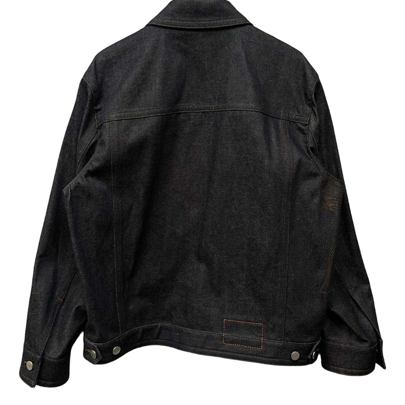 HERMES 2023SS Icon O-Carre Stitched Patch Embellished Denim Jacket H352180HM6050 Size 52