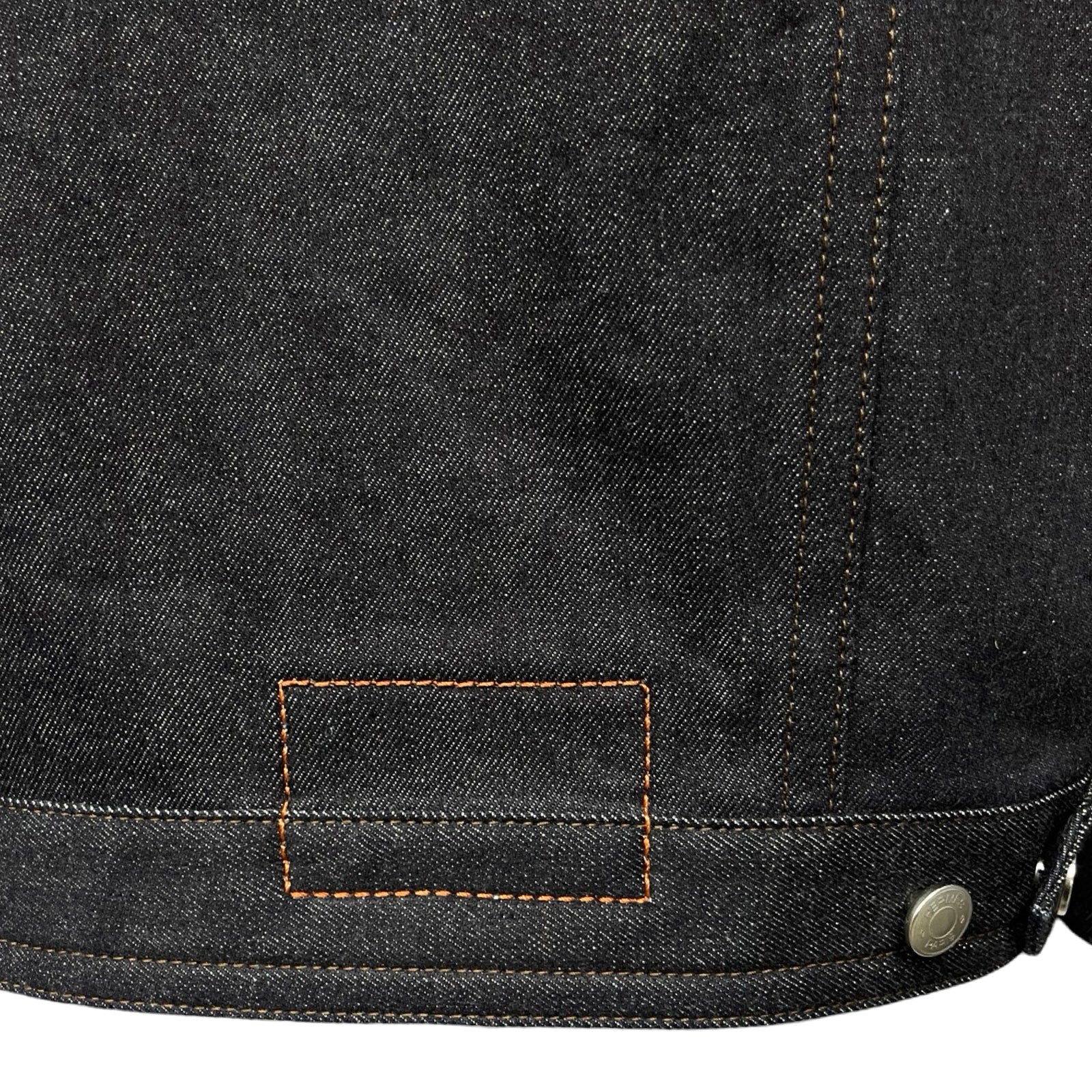 HERMES 2023SS Icon O-Carre Stitched Patch Embellished Denim Jacket H352180HM6050 Size 52