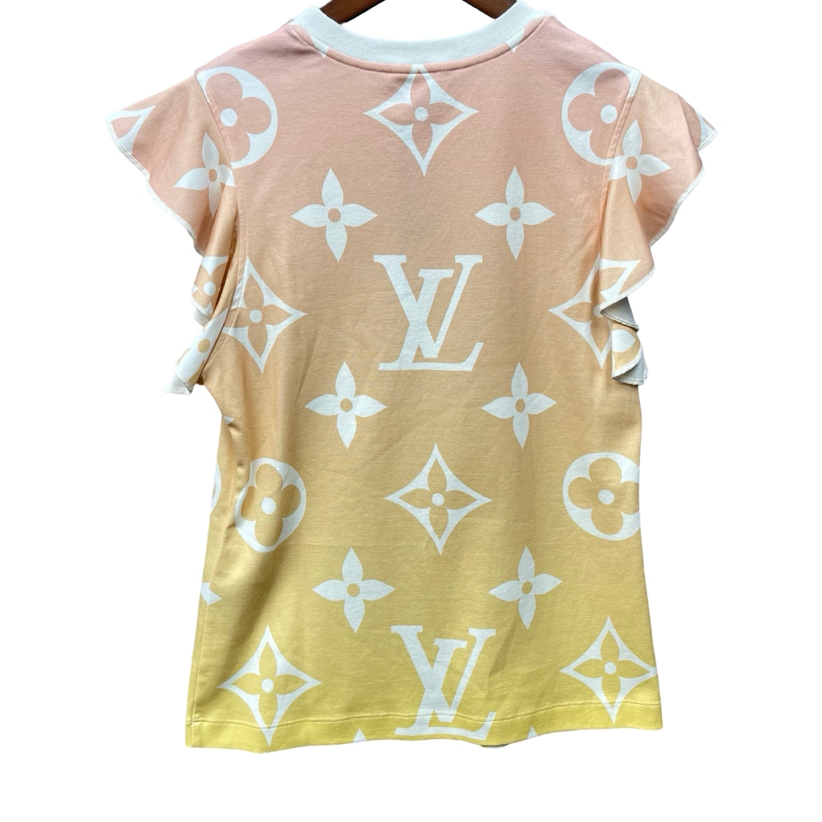 LOUIS VUITTON 2021SS Sunrise Monogram Gradation Flounce Sleeve Tee 1A8TLB Size S
