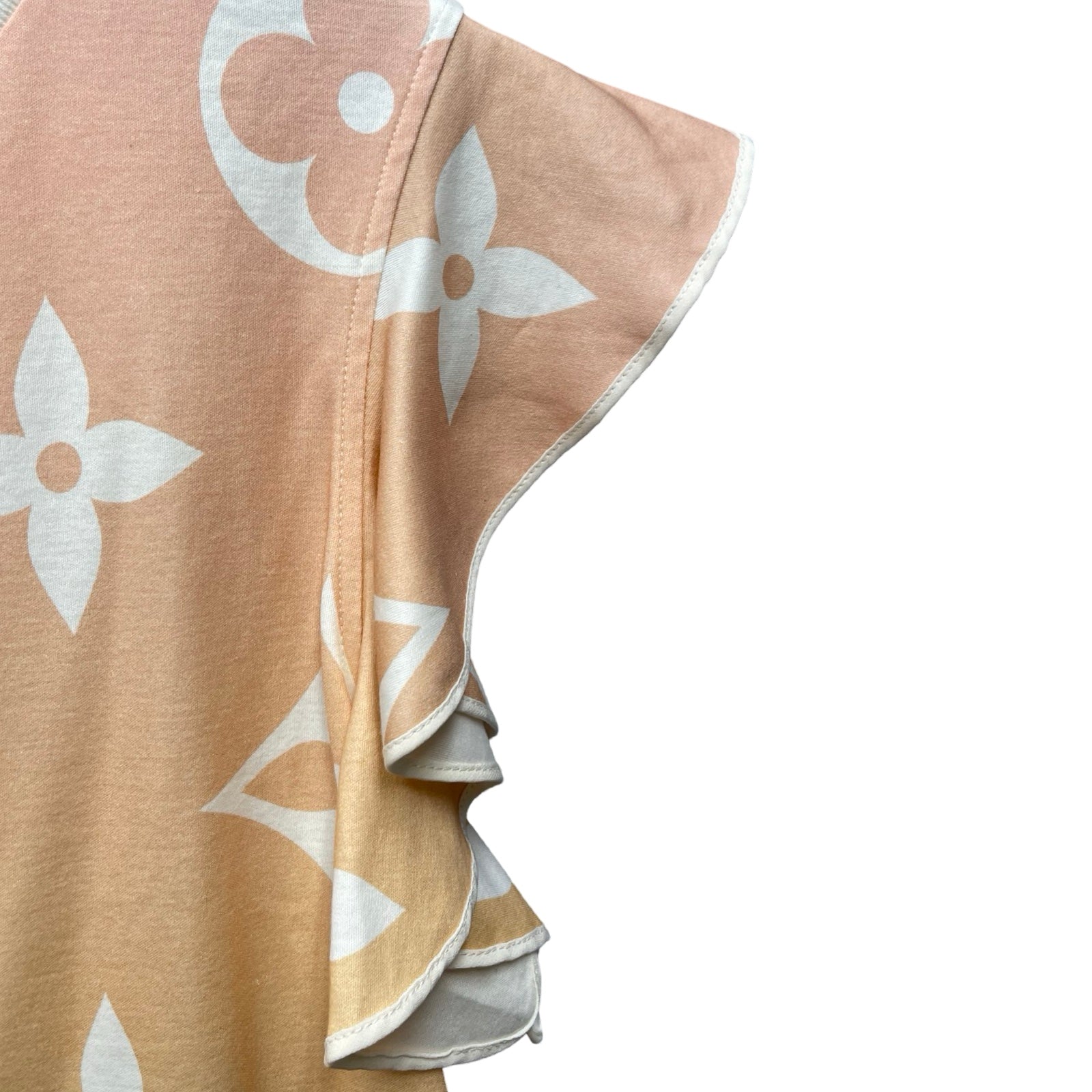 LOUIS VUITTON 2021SS Sunrise Monogram Gradation Flounce Sleeve Tee 1A8TLB Size S