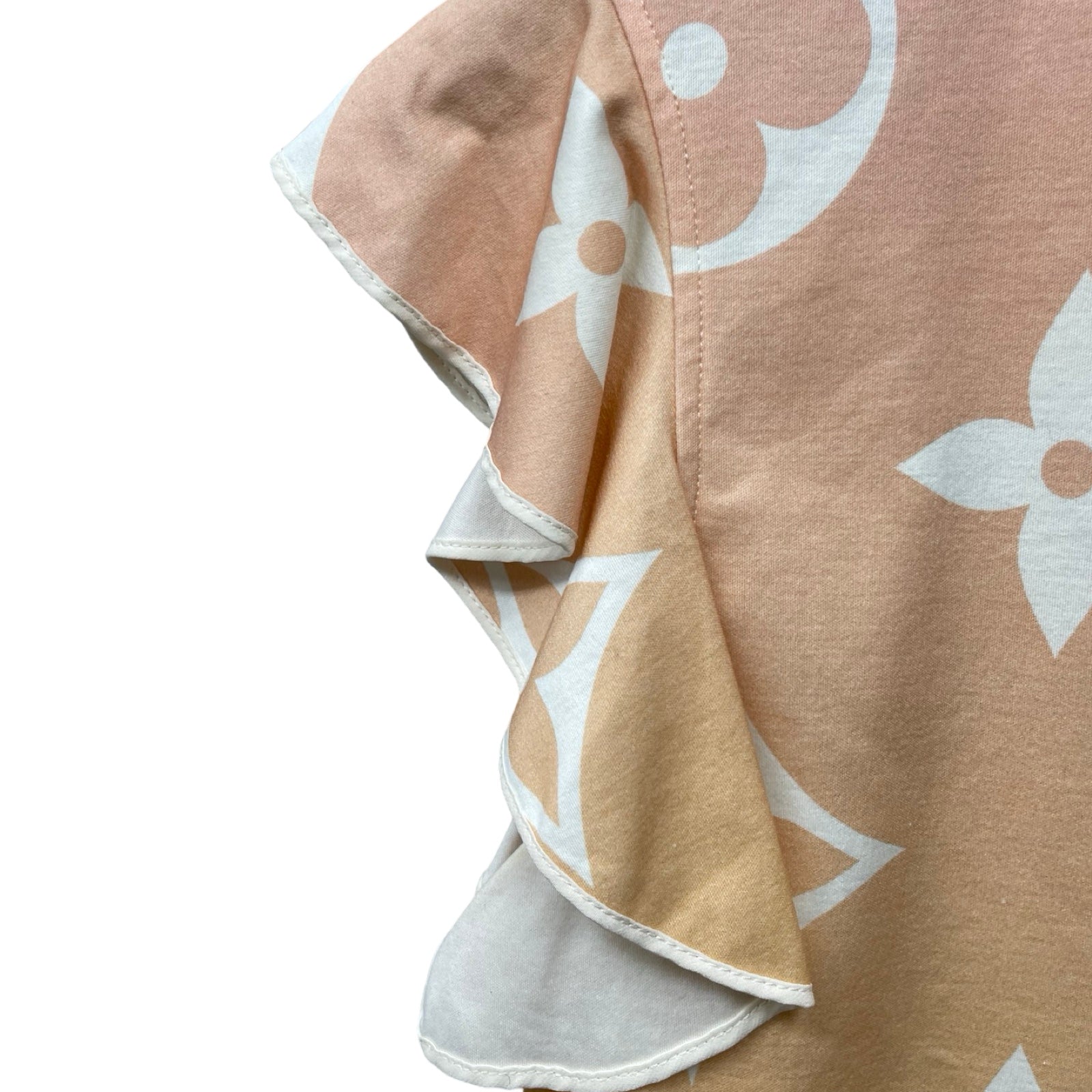 LOUIS VUITTON 2021SS Sunrise Monogram Gradation Flounce Sleeve Tee 1A8TLB Size S