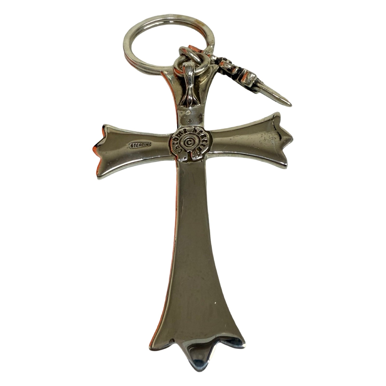 CHROME HEARTS Large CH Cross Key Ring With Dagger
