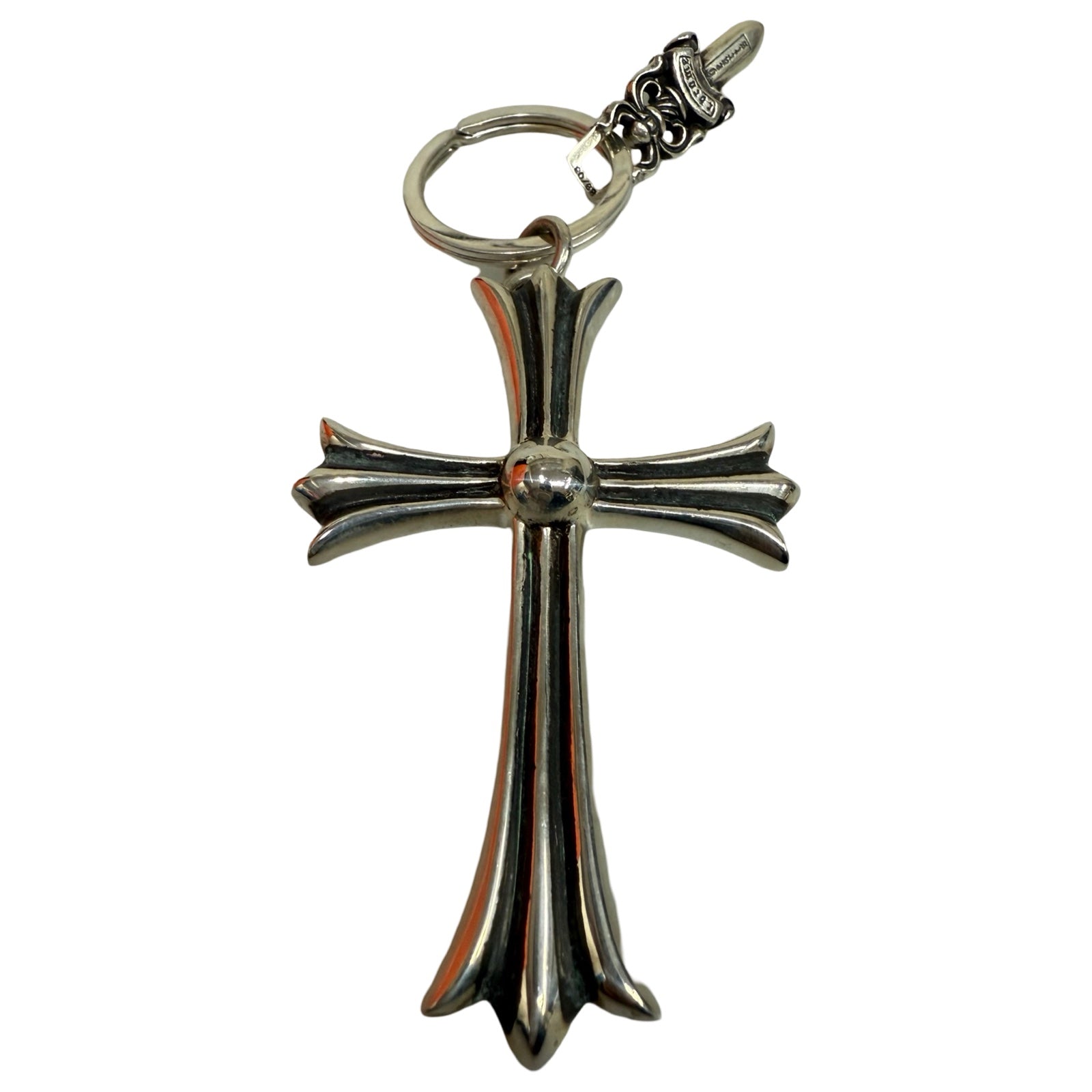 CHROME HEARTS Large CH Cross Key Ring With Dagger