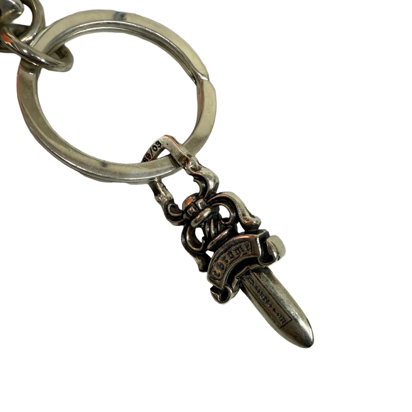CHROME HEARTS Large CH Cross Key Ring With Dagger