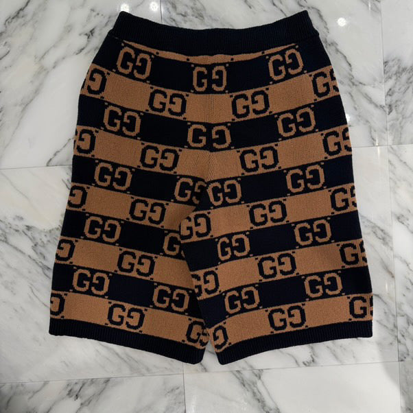 GUCCI 2022SS GG Supreme Intarsia Knit Shorts 752098 XKDFK Size XS