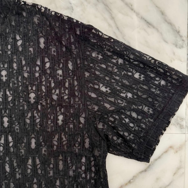 DIOR 2021SS Oblique See-Through T-Shirt 923J615A0537 Size M