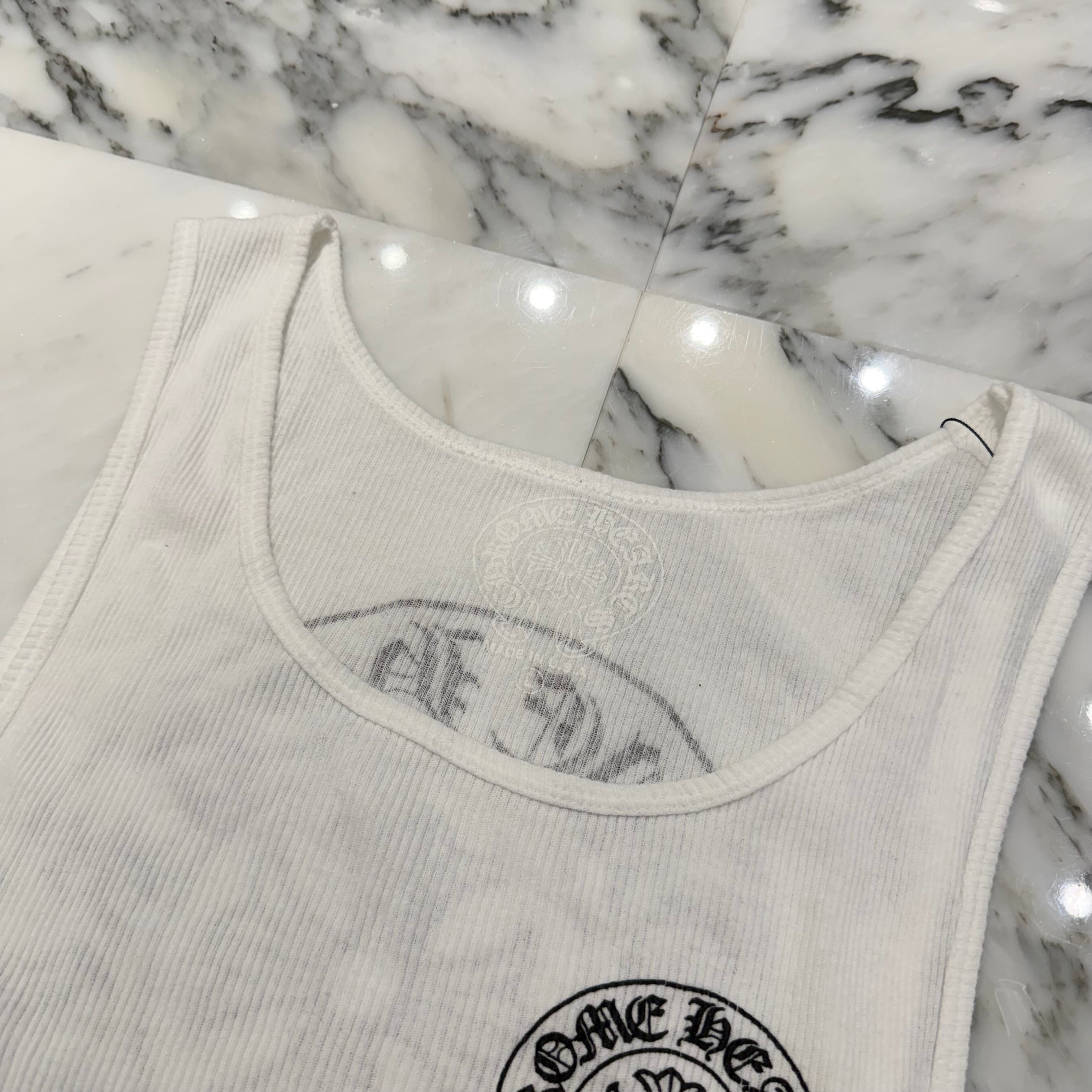 CHROME HEARTS Back Horseshoe Print Tank Top Size L クロムハーツ バックホースシュープリント タンクトップ サイズL