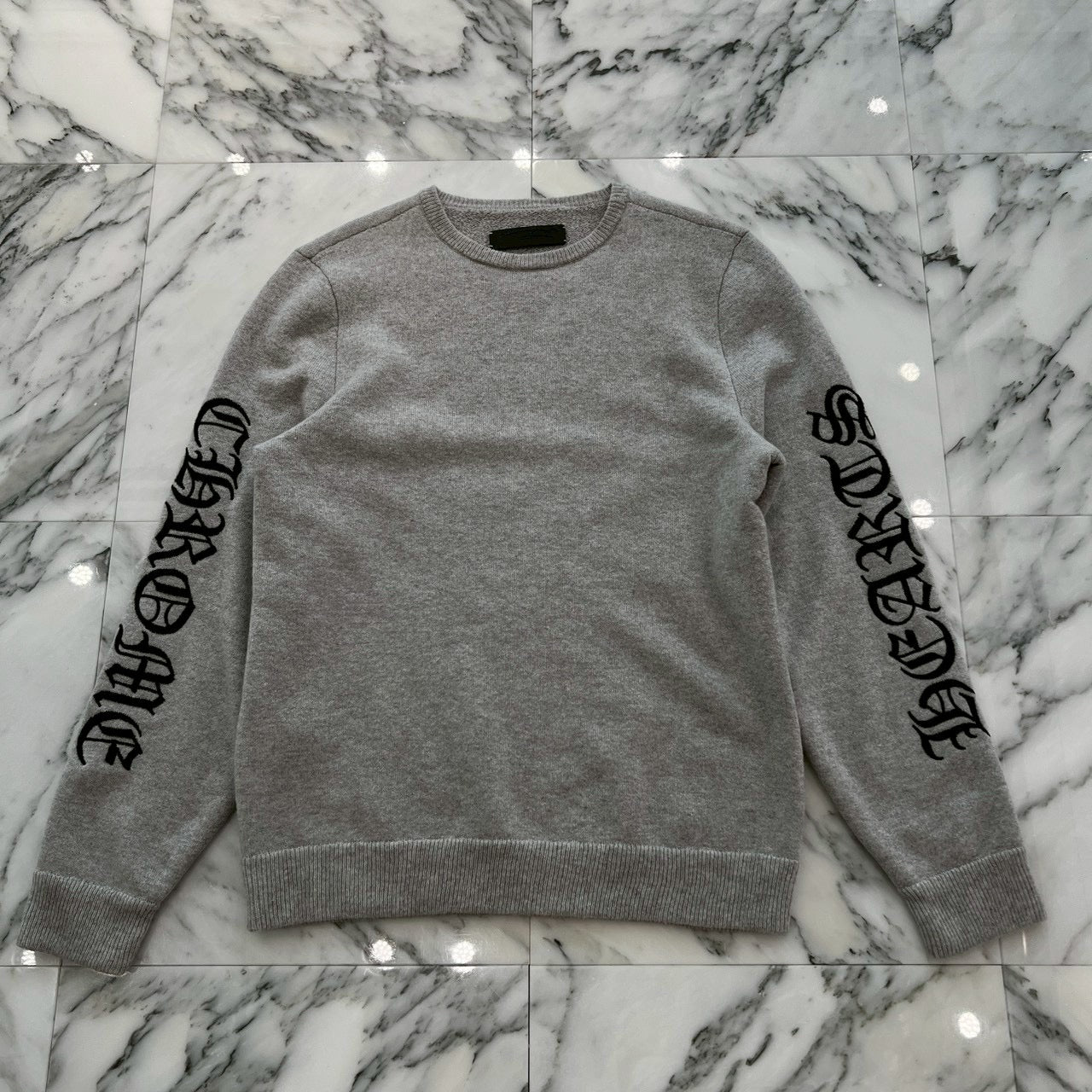 CHROME HEARTS YNOT ARM LOGO EMBROIDERY CASHMERE KNIT SWEATER Size M クロムハーツ ワイノット 袖ロゴ刺繍 カシミアニット セーター サイズM