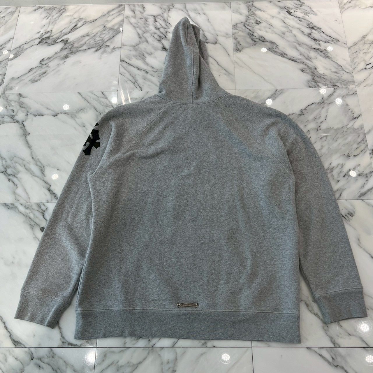 CHROME HEARTS Y NOT Cemetery Cross Leather Patch Pullover Hoodie Size XL クロムハーツ ワイノット セメタリークロス レザーパッチ プルオーバーフーディー サイズXL