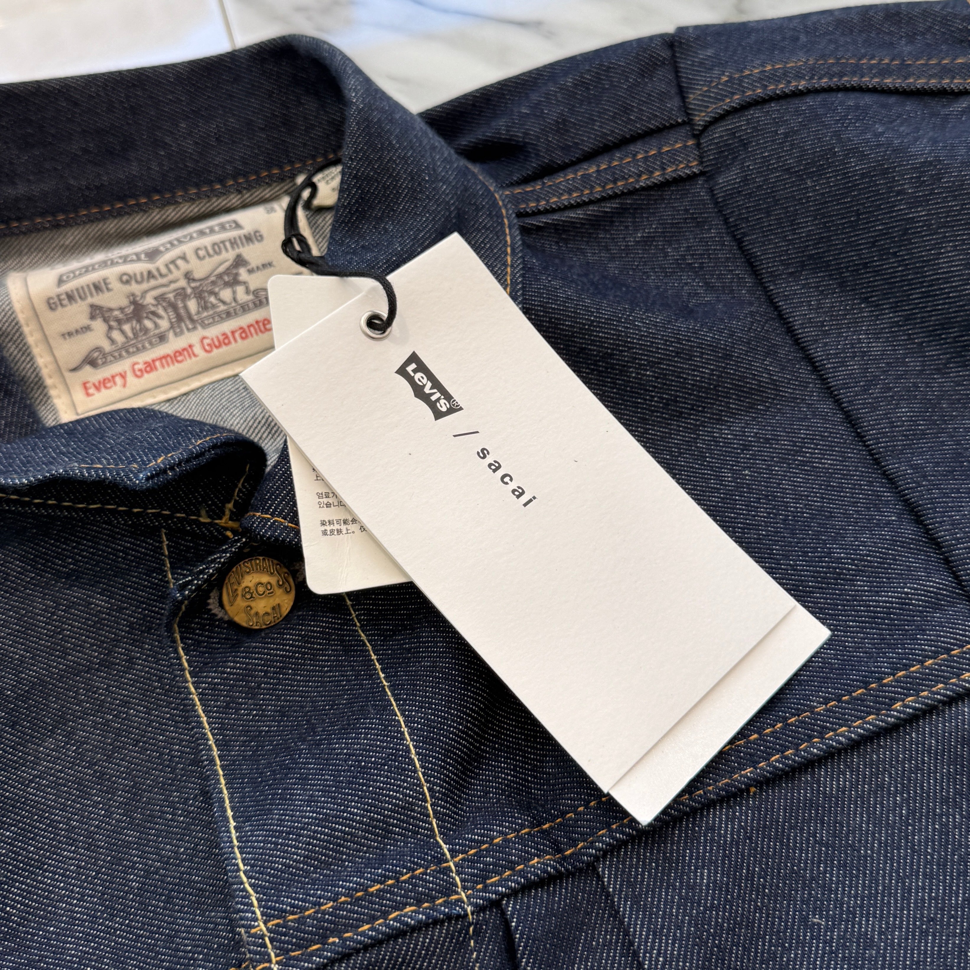 sacai × Levi's 2025SS Double Name Docking Denim Jacket 25-03708M Size S サカイ×リーバイス ダブルネーム ドッキング デニムジャケット サイズS