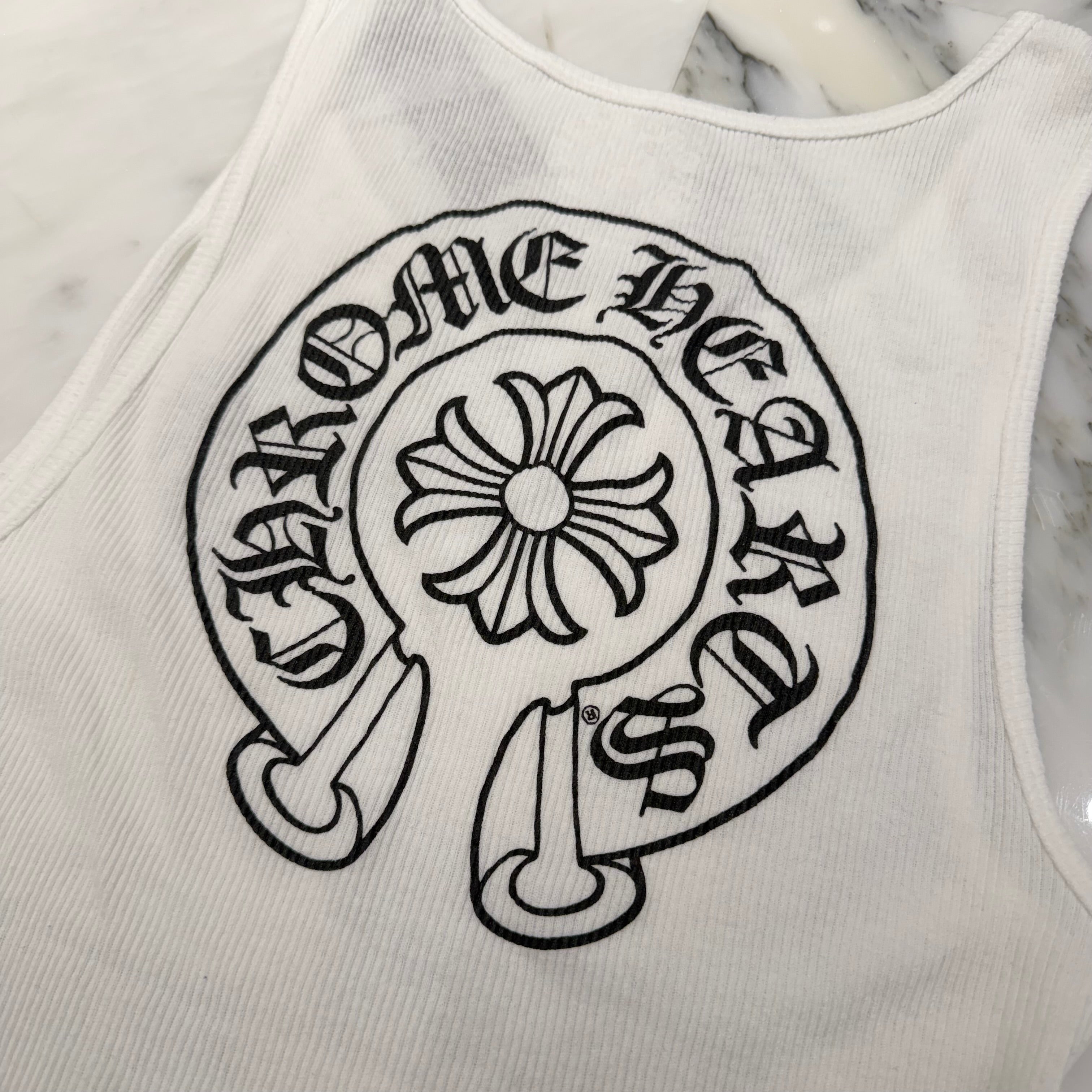 CHROME HEARTS Back Horseshoe Print Tank Top Size L クロムハーツ バックホースシュープリント タンクトップ サイズL