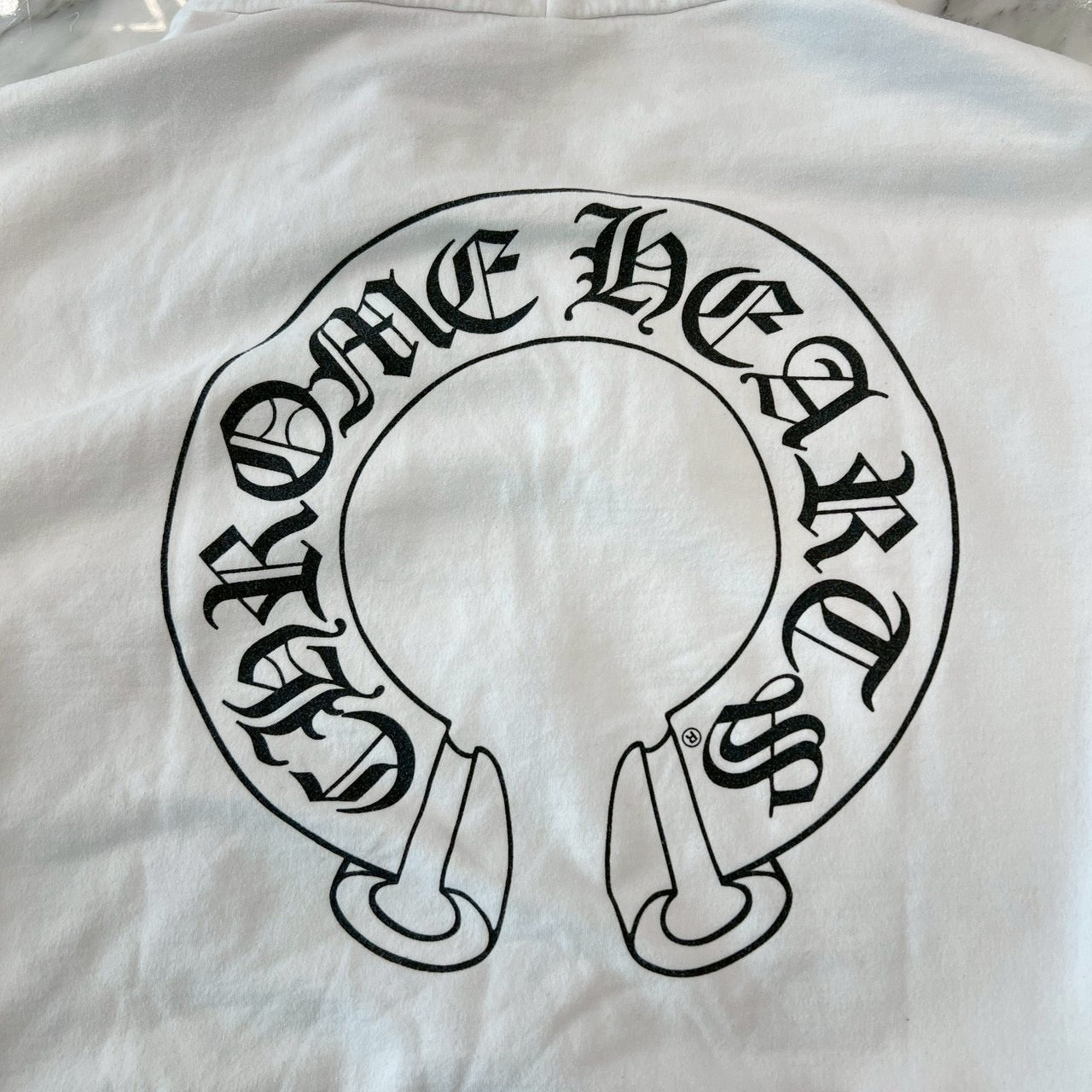 CHROME HEARTS Floral Cross Horseshoe Zip Up Hoodie Size L クロムハーツ フローラルクロス ホースシュー ジップアップフーディ サイズL