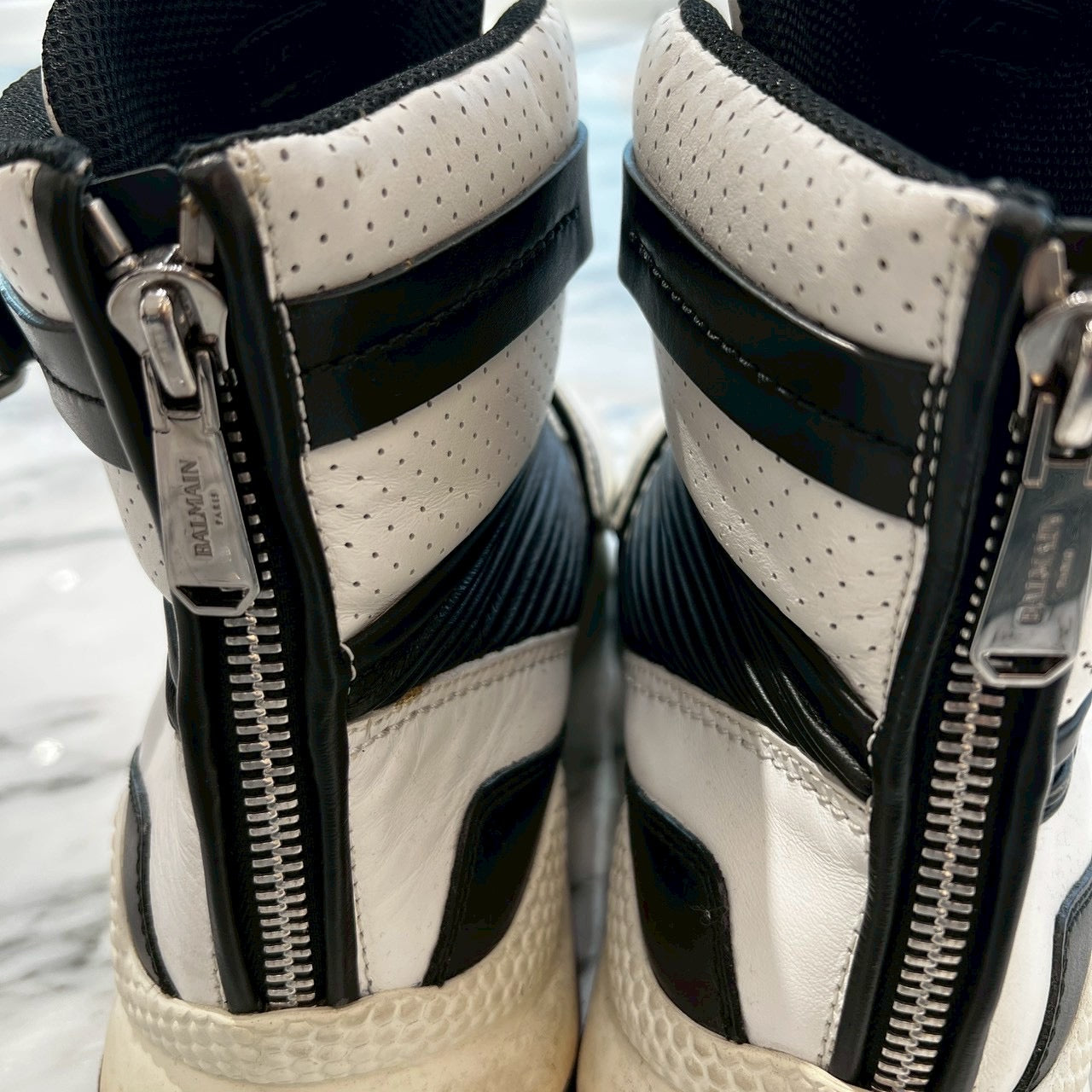 BALMAIN EXTON Logo Tape High Cut Sneakers Size 45U バルマン
