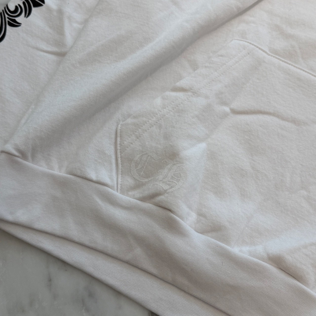 CHROME HEARTS Floral Cross Horseshoe Pullover Hoodie Size L クロムハーツ フローラルクロスホースシュー プルオーバーフーディ サイズL