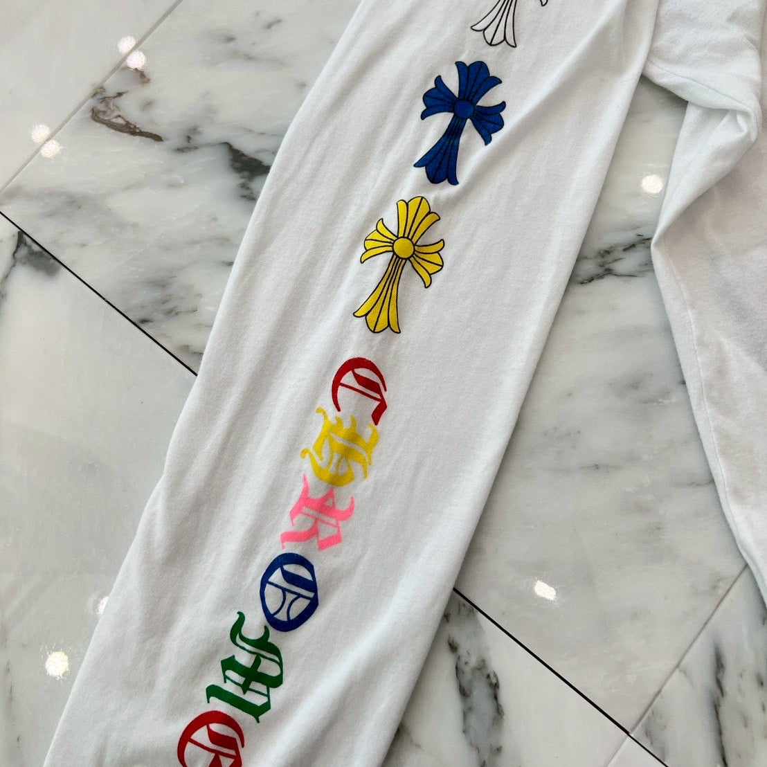 CHROME HEARTS 2021SS MLTCOL CEM CRS Long Sleeve Tee Size XL クロムハーツ マルチカラー セメタリークロス ロングスリーブTシャツ サイズXL