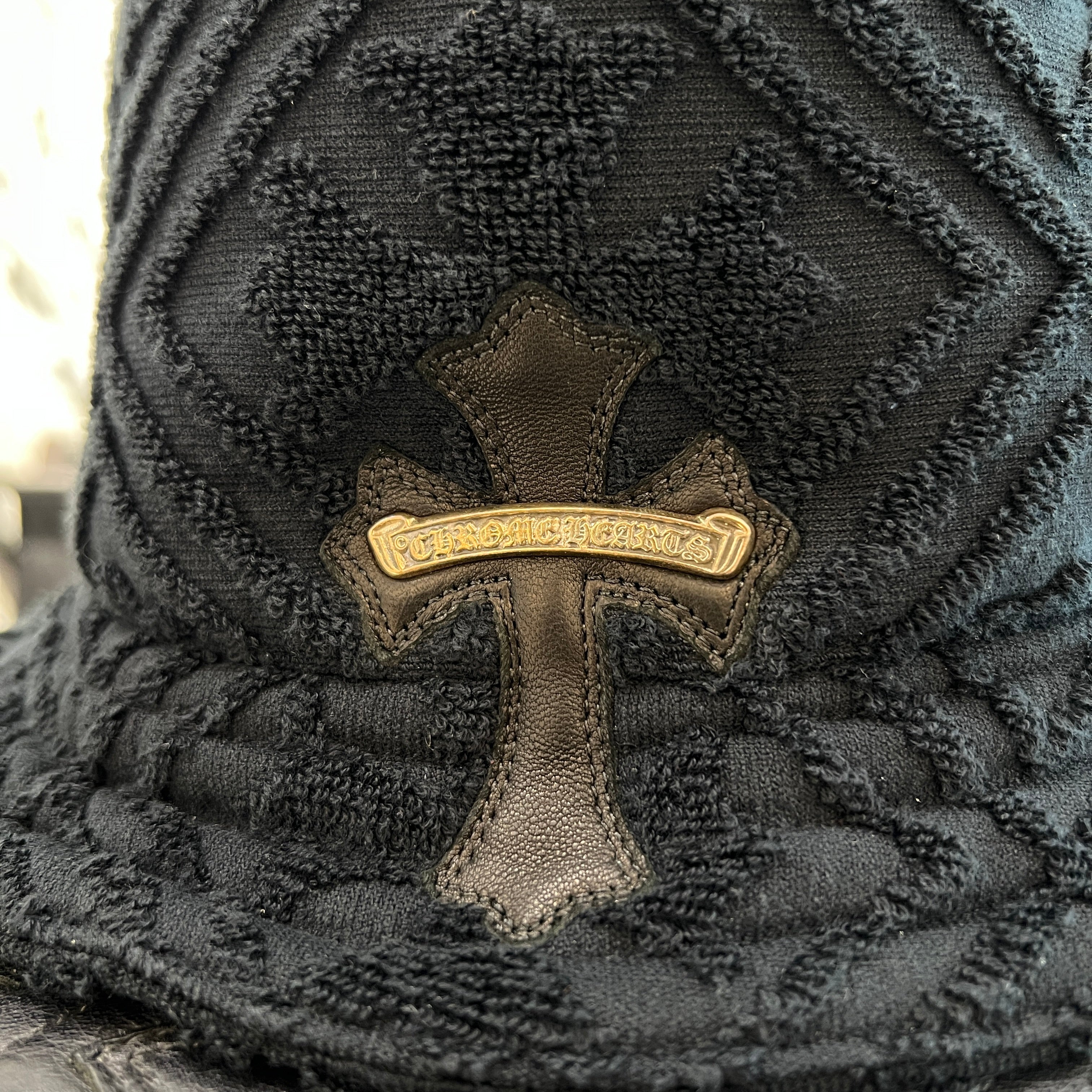 CHROME HEARTS 1 Cross Leather Patch Cotton Bucket Hat Size S（56cm）クロムハーツ 1クロス レザーパッチ コットン バケットハット サイズL（56cm）