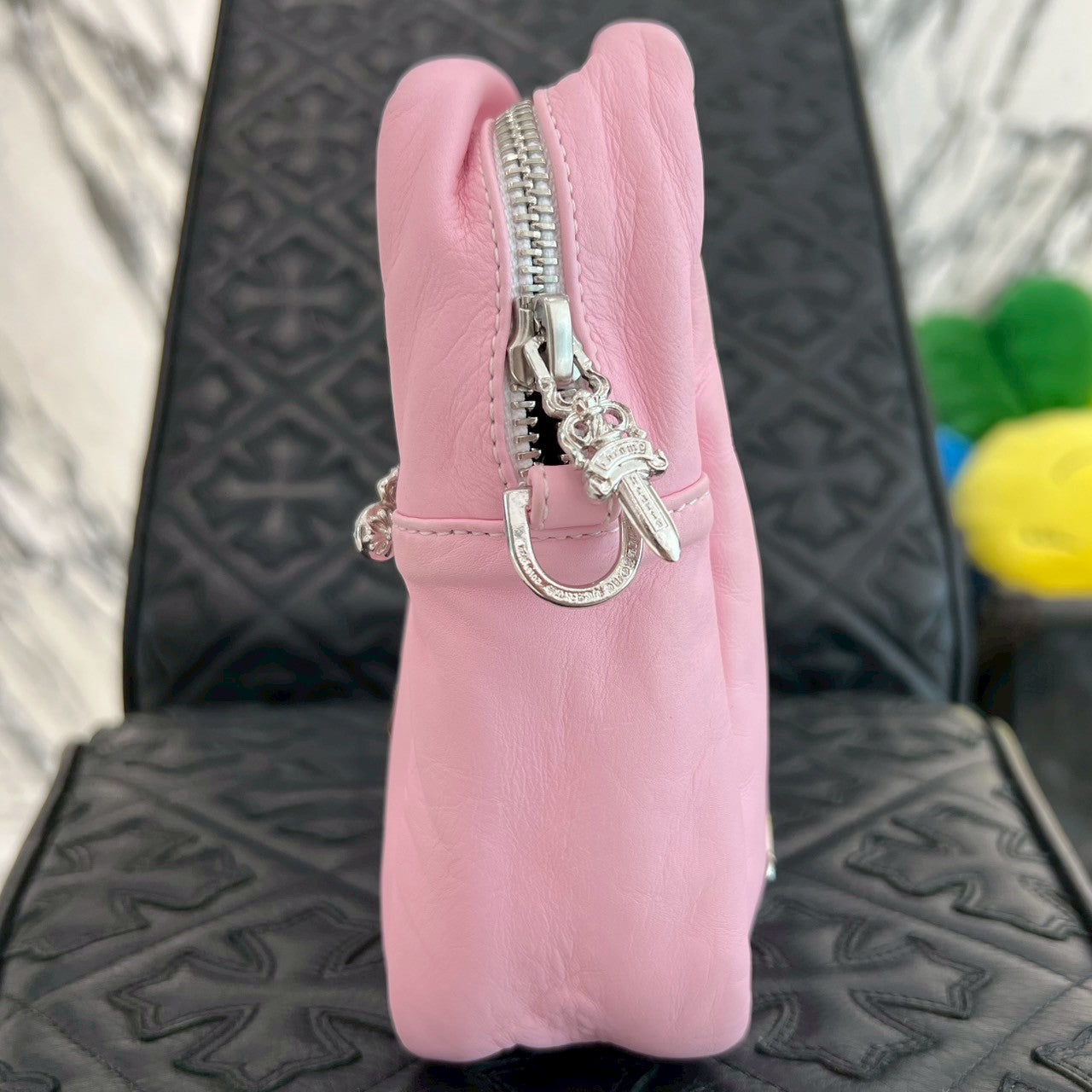 CHROME HEARTS TAKAMINI 3 Cemetery Cross Patch Leather Shoulder Bag クロムハーツ タカミニ 3セメタリークロスパッチ レザーショルダーバッグ