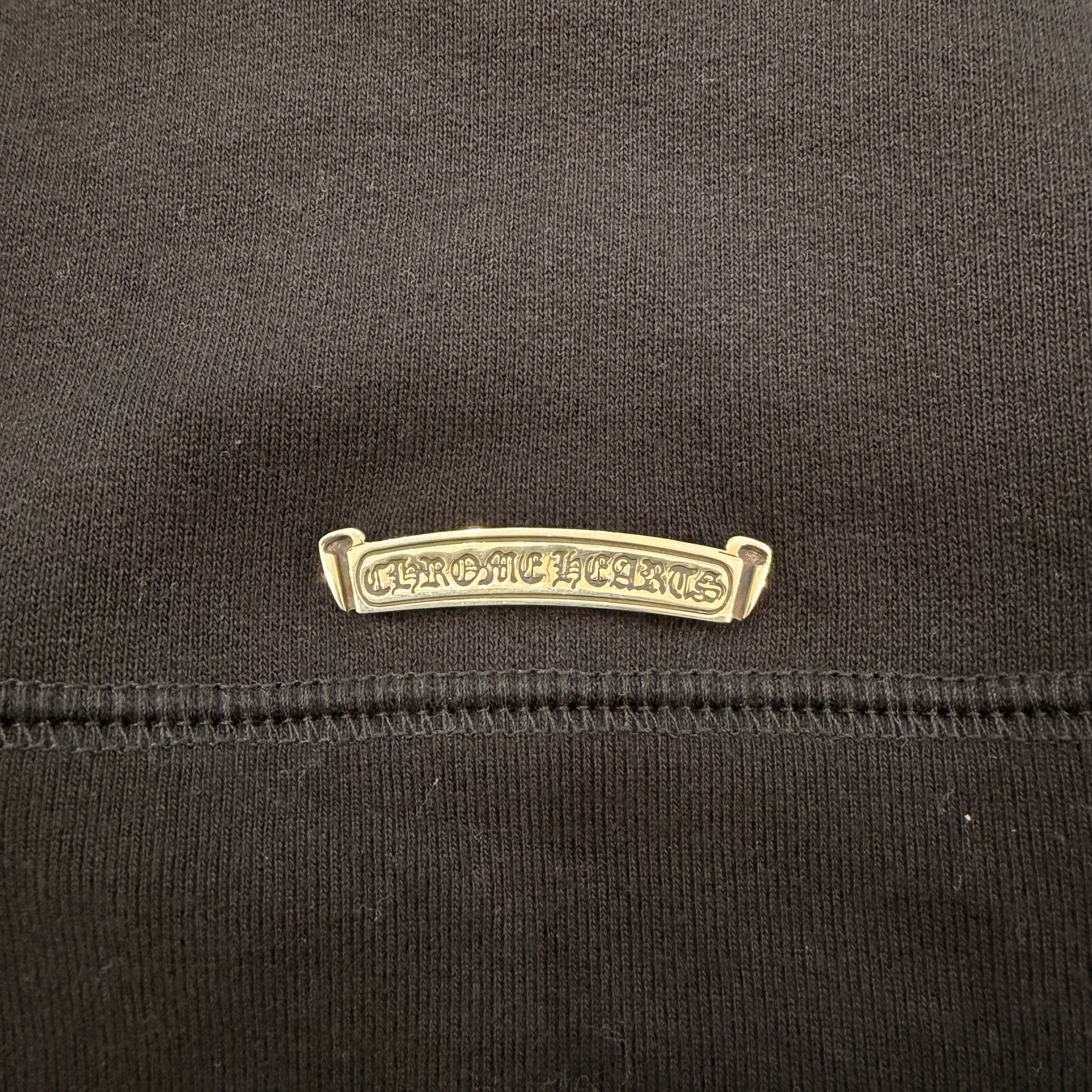 CHROME HEARTS Y NOT Cemetery Cross Leather Patch Pullover Hoodie Size L クロムハーツ ワイノット セメタリークロス レザーパッチ プルオーバーフーディー サイズL