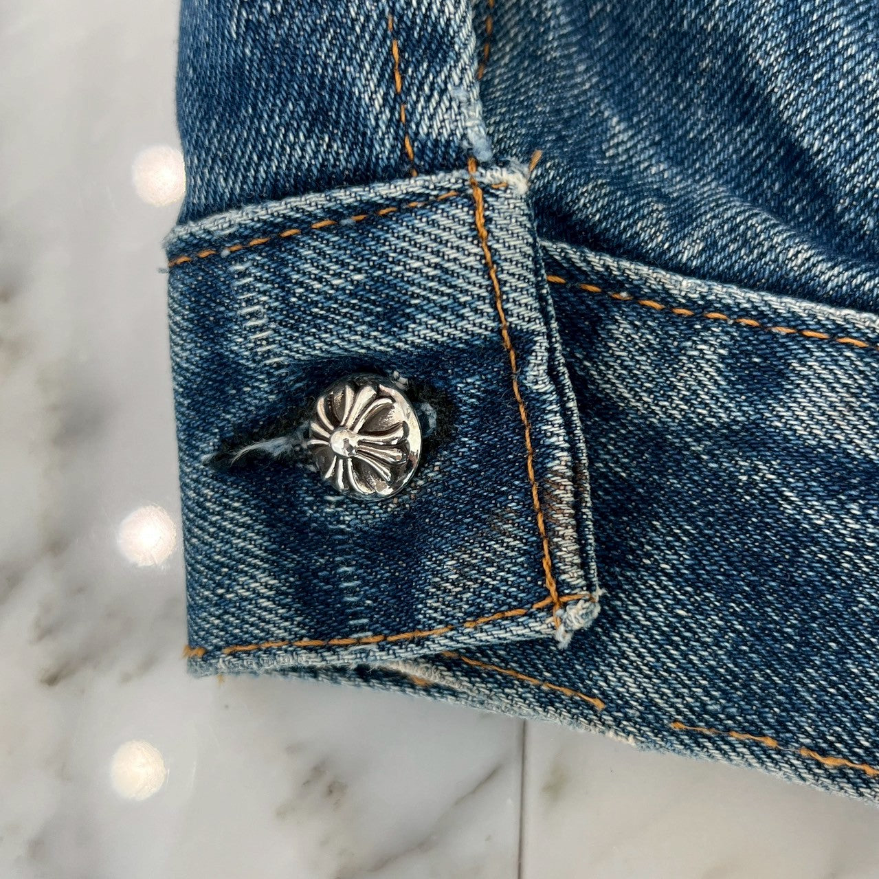 CHROME HEARTS × Levi's Body VNTG Cross Ball Denim Jacket Size S クロムハーツ × リーバイスボディ ヴィンテージ クロスボール デニムジャケット サイズS