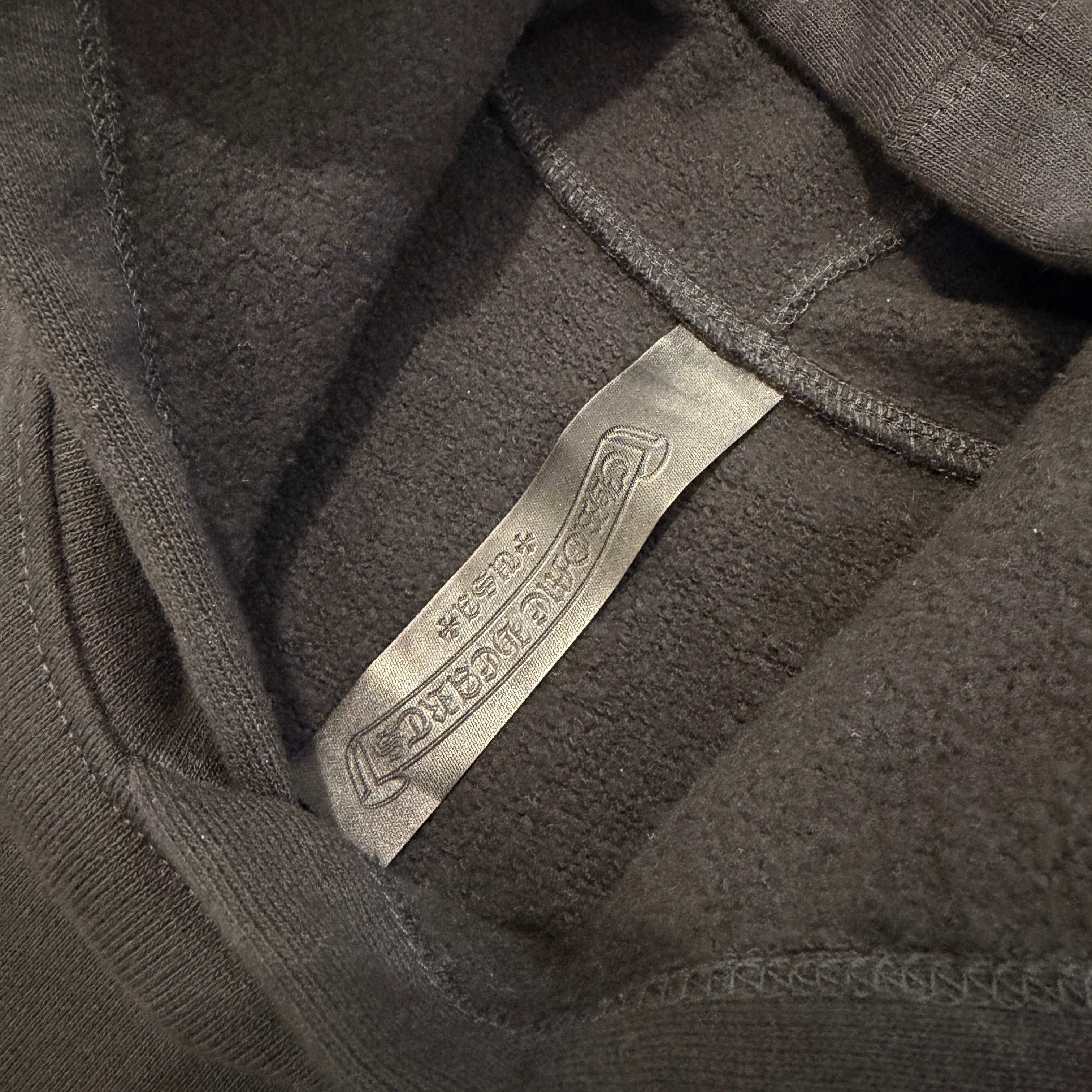 CHROME HEARTS Y NOT Cemetery Cross Leather Patch Pullover Hoodie Size L クロムハーツ ワイノット セメタリークロス レザーパッチ プルオーバーフーディー サイズL