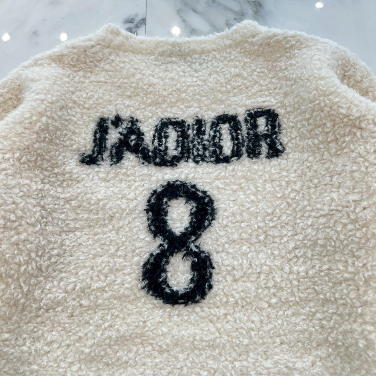 DIOR 2021AW J'ADIOR 8 Teddy Knit Sweater 154S55AM114 Size M