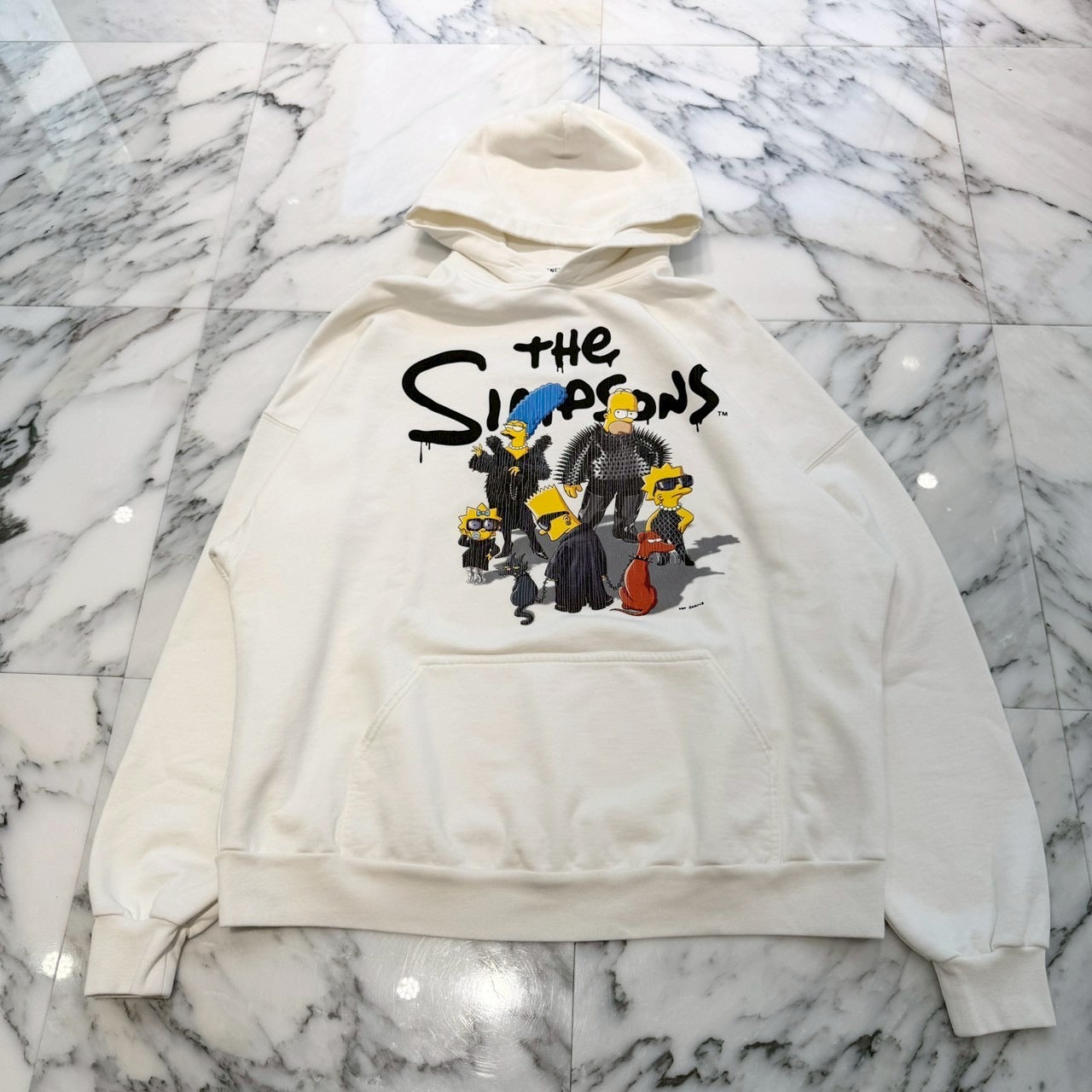 BALENCIAGA x The Simpsons 2021AW Crack Print Pullover Hoodie 675003TLVG89016 Size L バレンシアガ×ザ シンプソンズ クラックプリント プルオーバーフーディー サイズL
