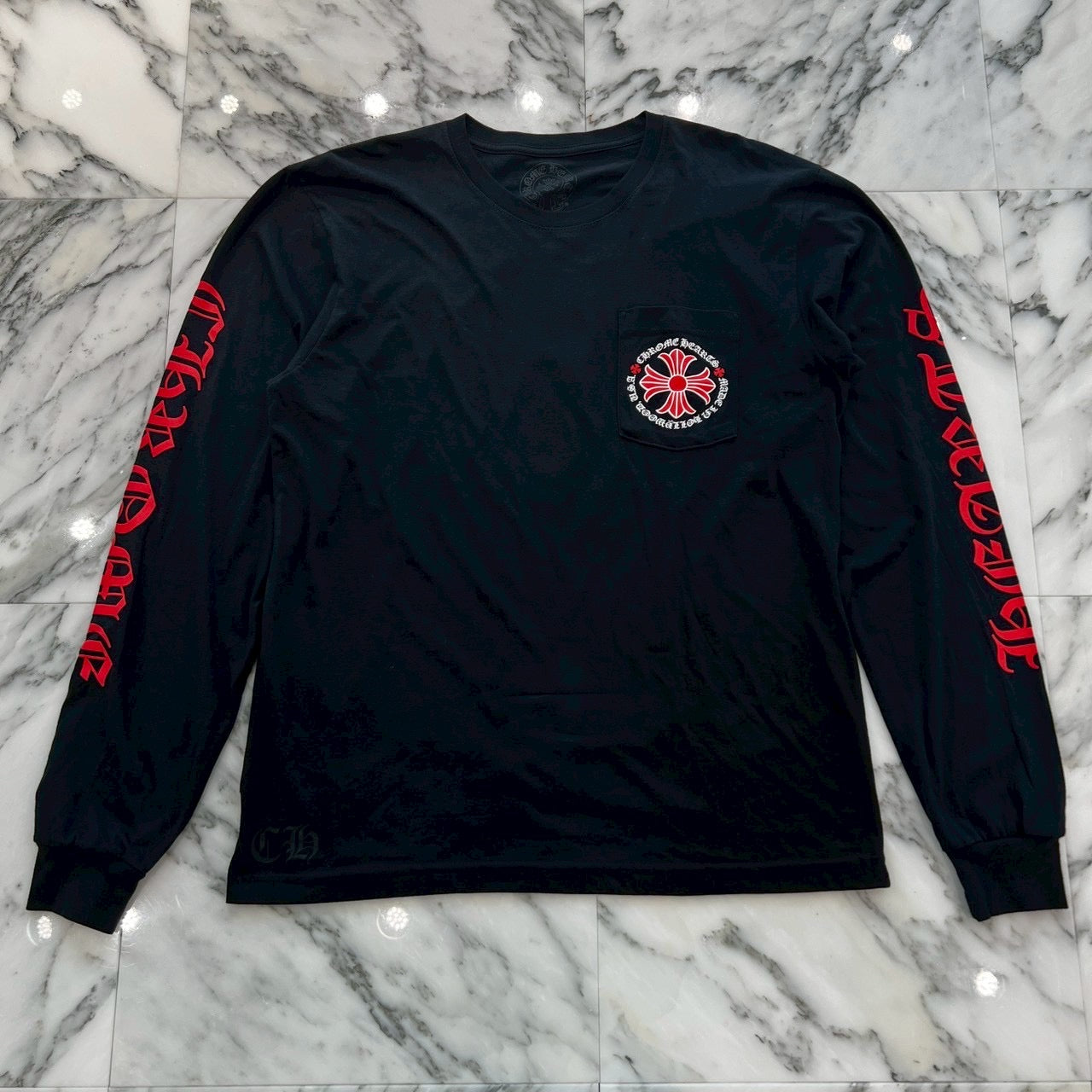 CHROME HEARTS Made In Hollywood Red CH Plus Long Sleeve Tee Size L クロムハーツ メイドインハリウッド CHプラス ロングスリーブTシャツ サイズL