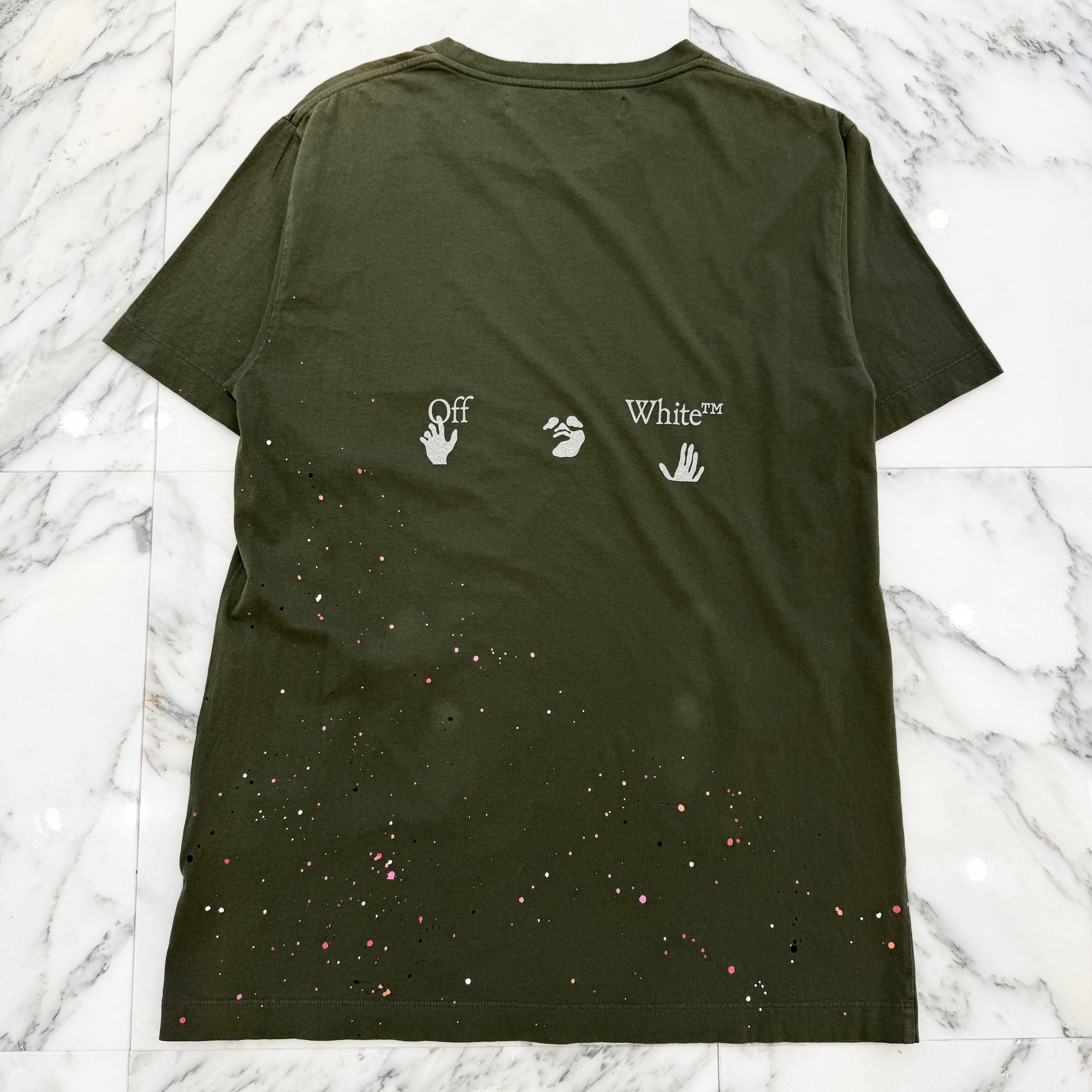 OFF-WHITE 2021SS Vintage Paint Logo Tee OMAA027S21JER002 Size S オフホワイト ヴィンテージ ペイント ロゴTシャツ サイズS