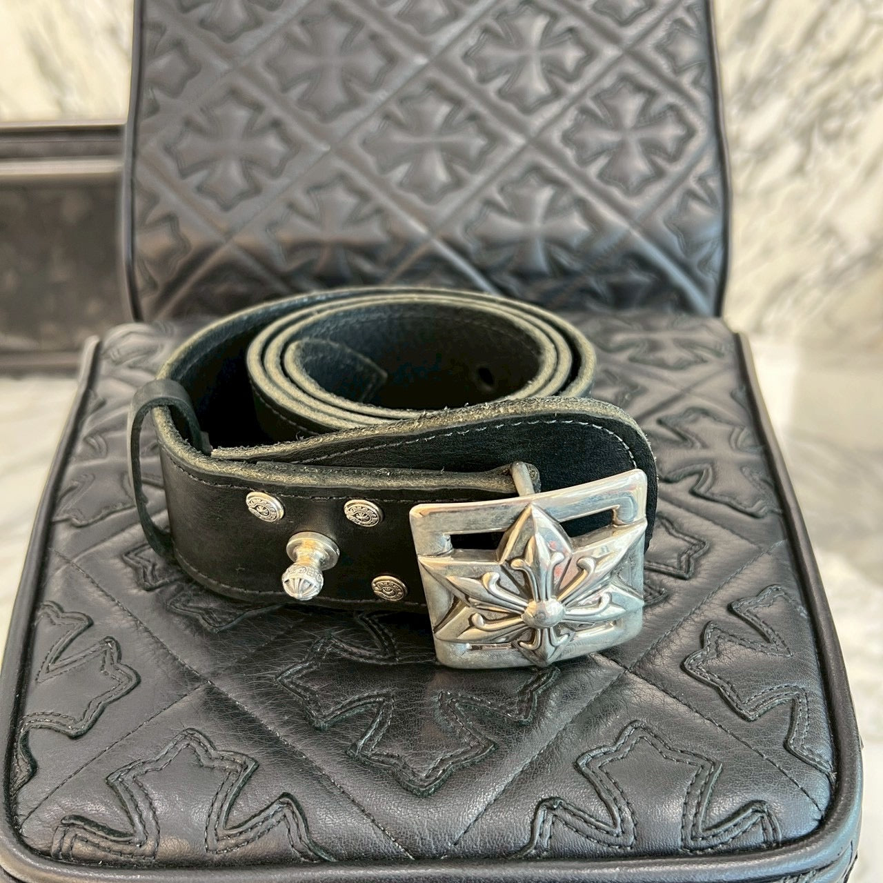 CHROME HEARTS Large Strap Star Buckle Belt Size 34 クロムハーツ ラージストラップ スターバックル ベルト サイズ34