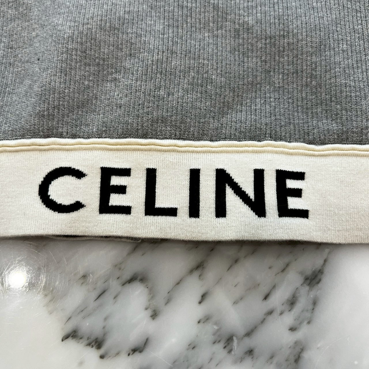 CELINE 2022AW Zip Up Logo Short Sleeve Hoodie 2A27Z372N Size L セリーヌ ジップアップ ロゴ ショートスリーブ フーディ サイズL