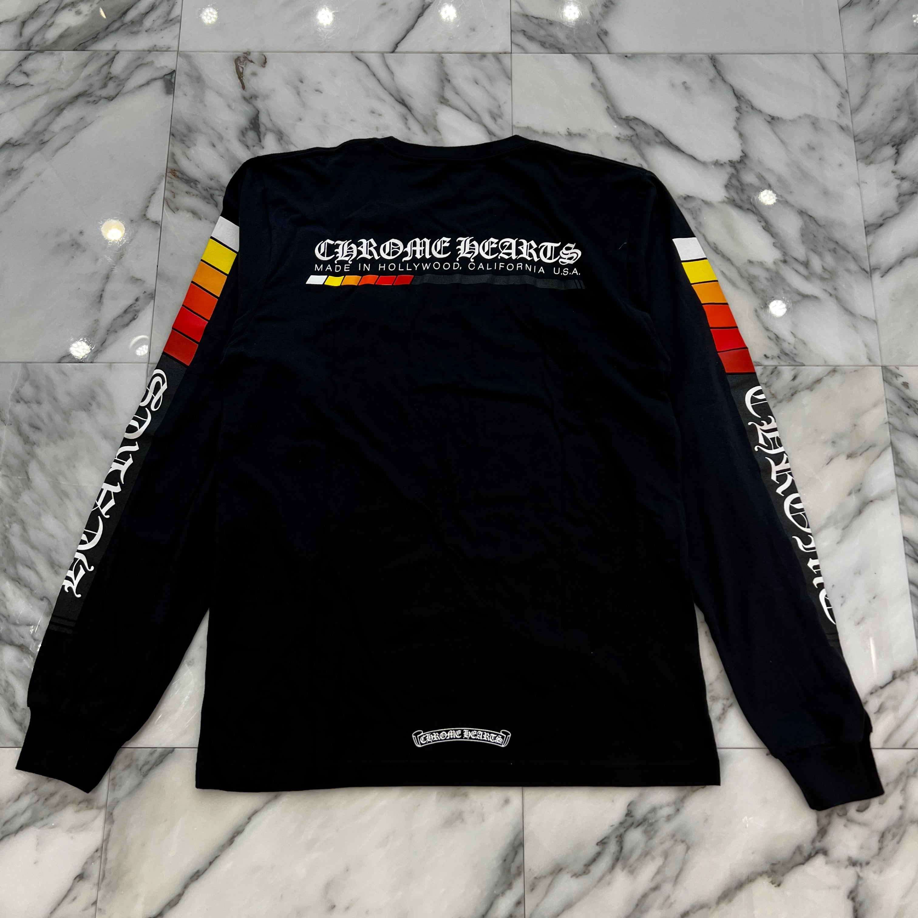 CHROME HEARTS Neon Bar Logo Long Sleeve Tee Size M クロムハーツ