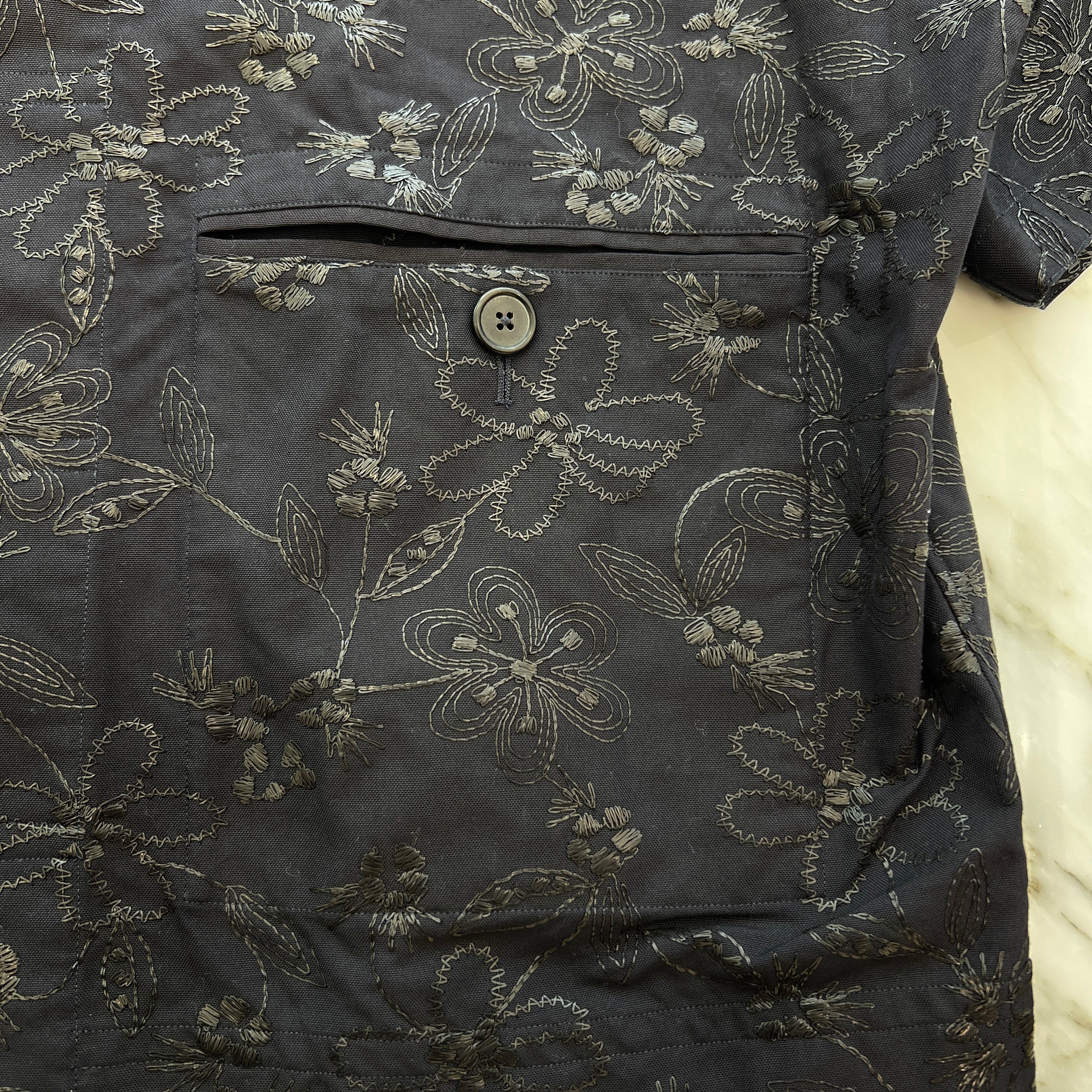 HERMES 2024SS Flower Print Corduroy Shirt Jacket Size 50 エルメス フラワープリント コーデュロイ シャツ ジャケット サイズ50